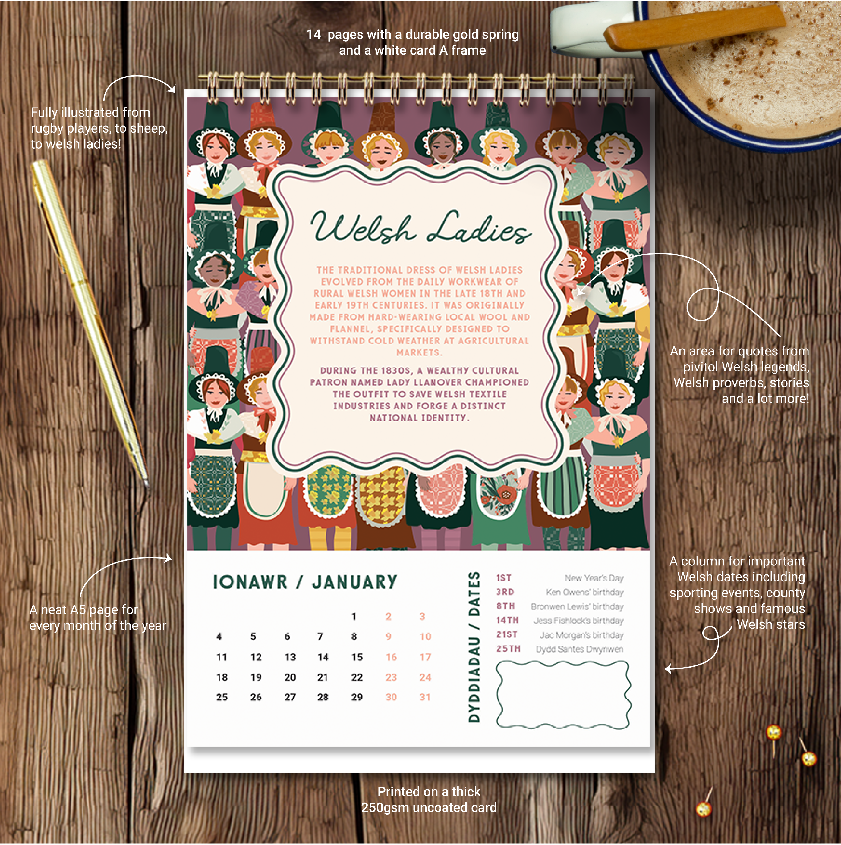 Desk and Wall Calendar / Calendrau Desg & Wal 2027