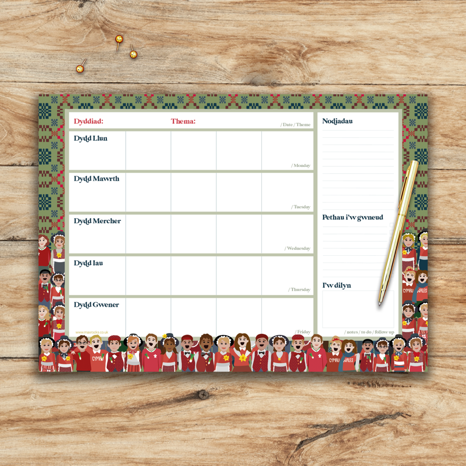 Trefnydd Dosbarth / Class Planner Notepad