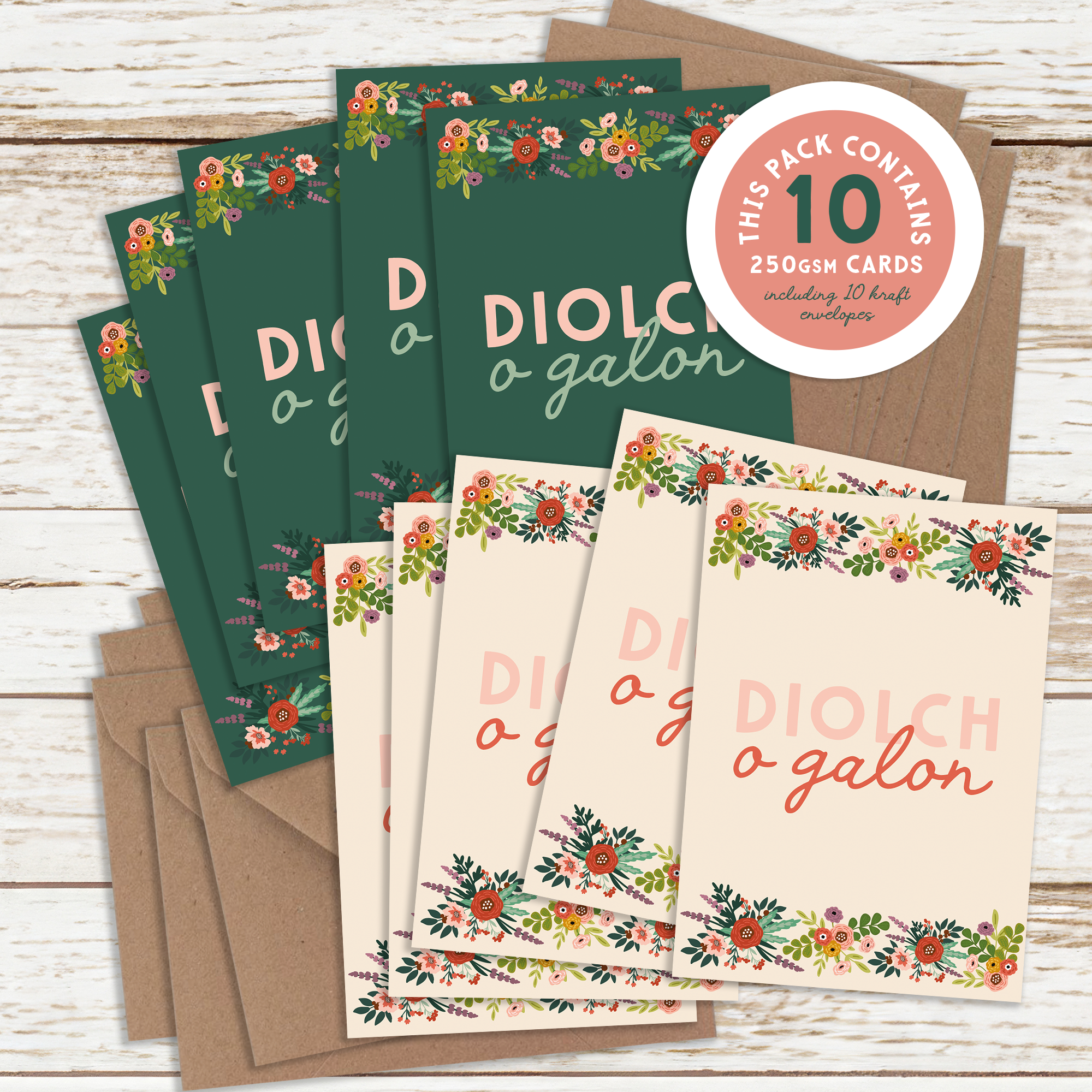 Diolch edges A7 Card Pack
