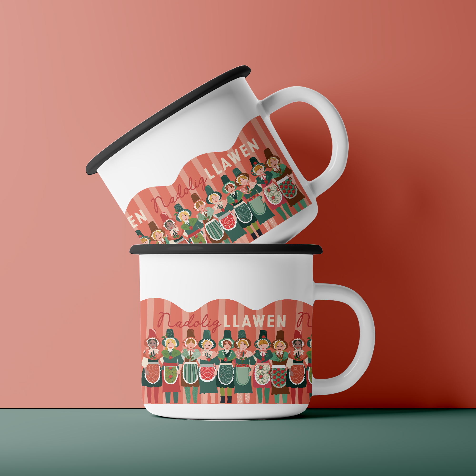Nadolig cymru queens mug
