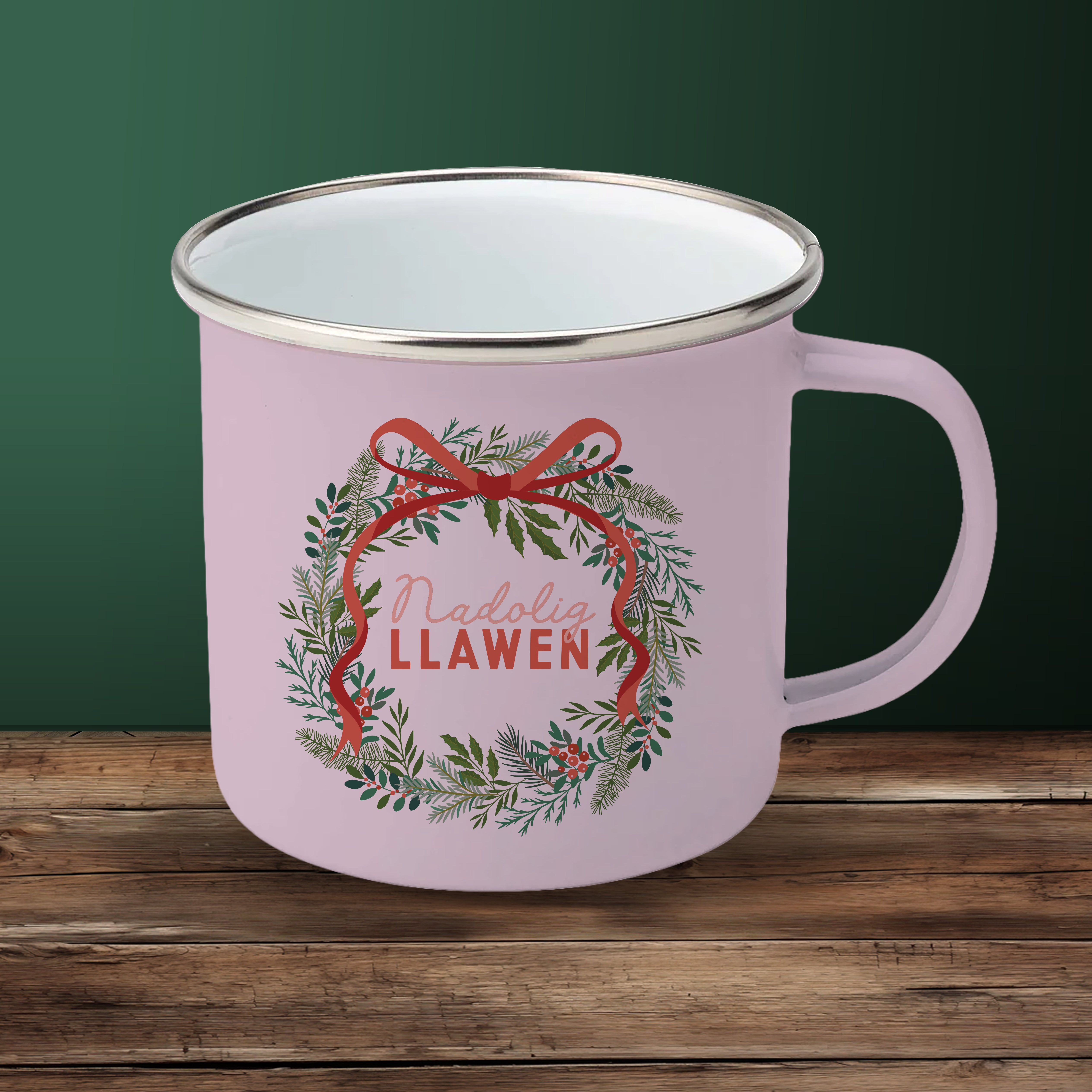 Leafy wreath mug