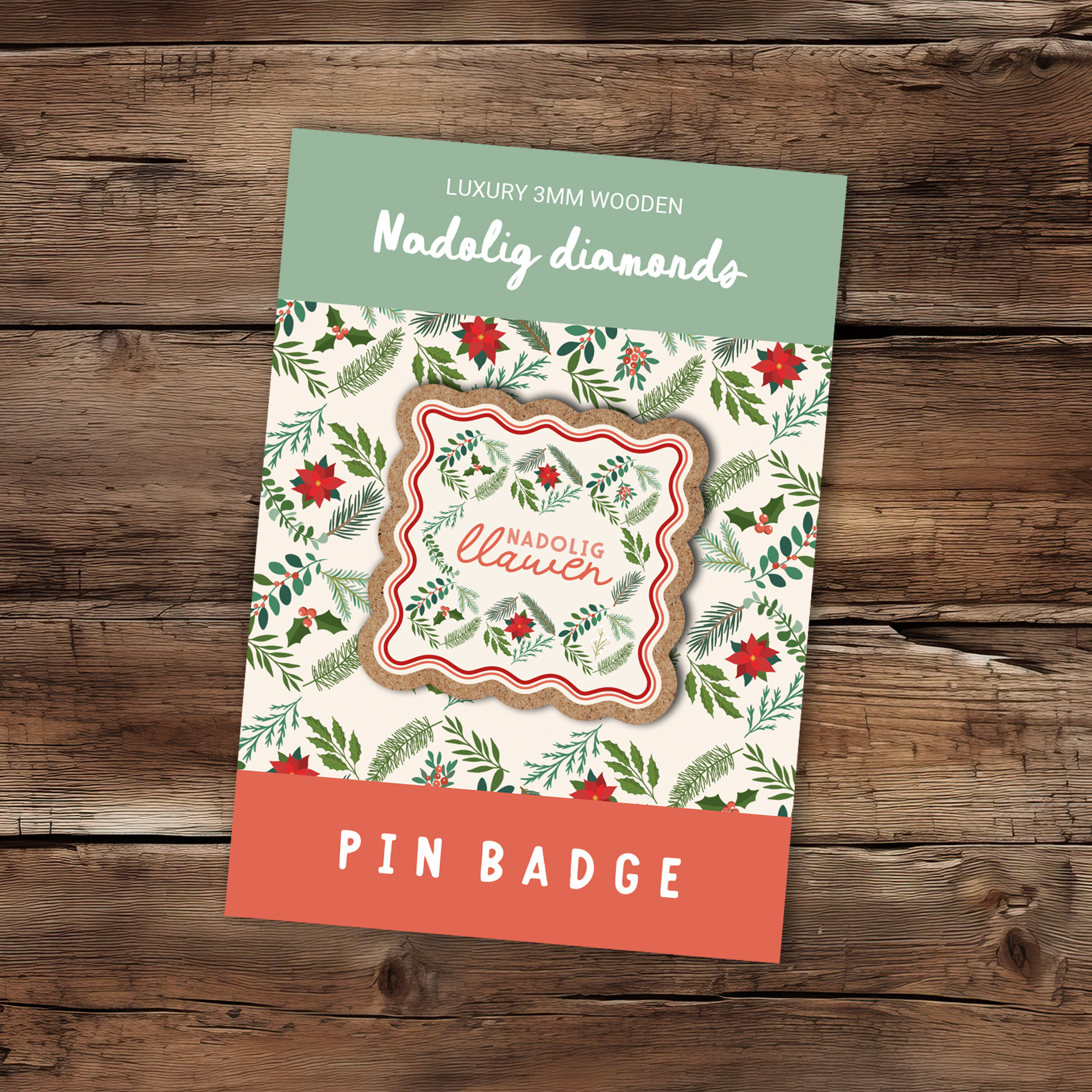 Nadolig diamonds pin badge