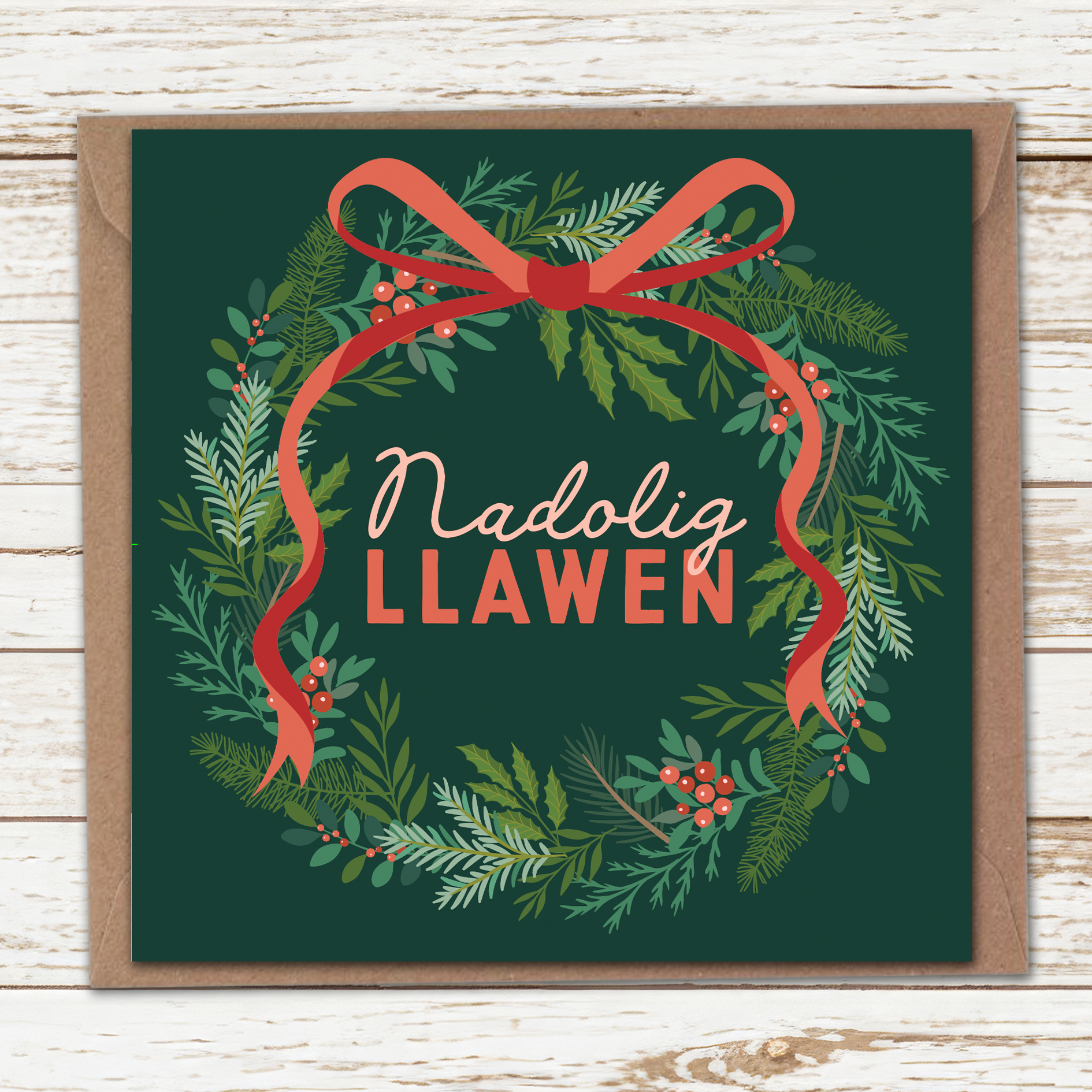 Leafy wreath card