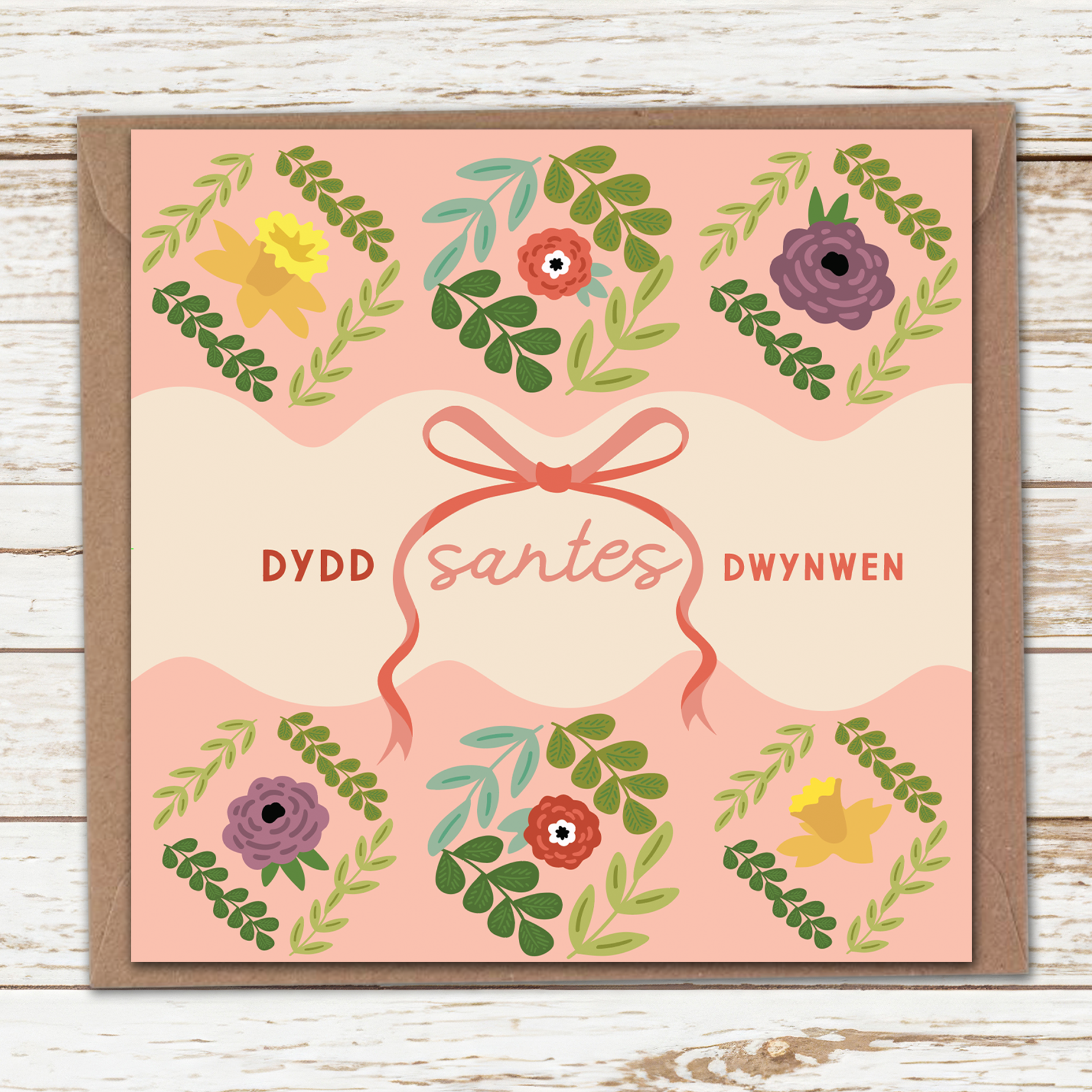 Dwynwen bows card