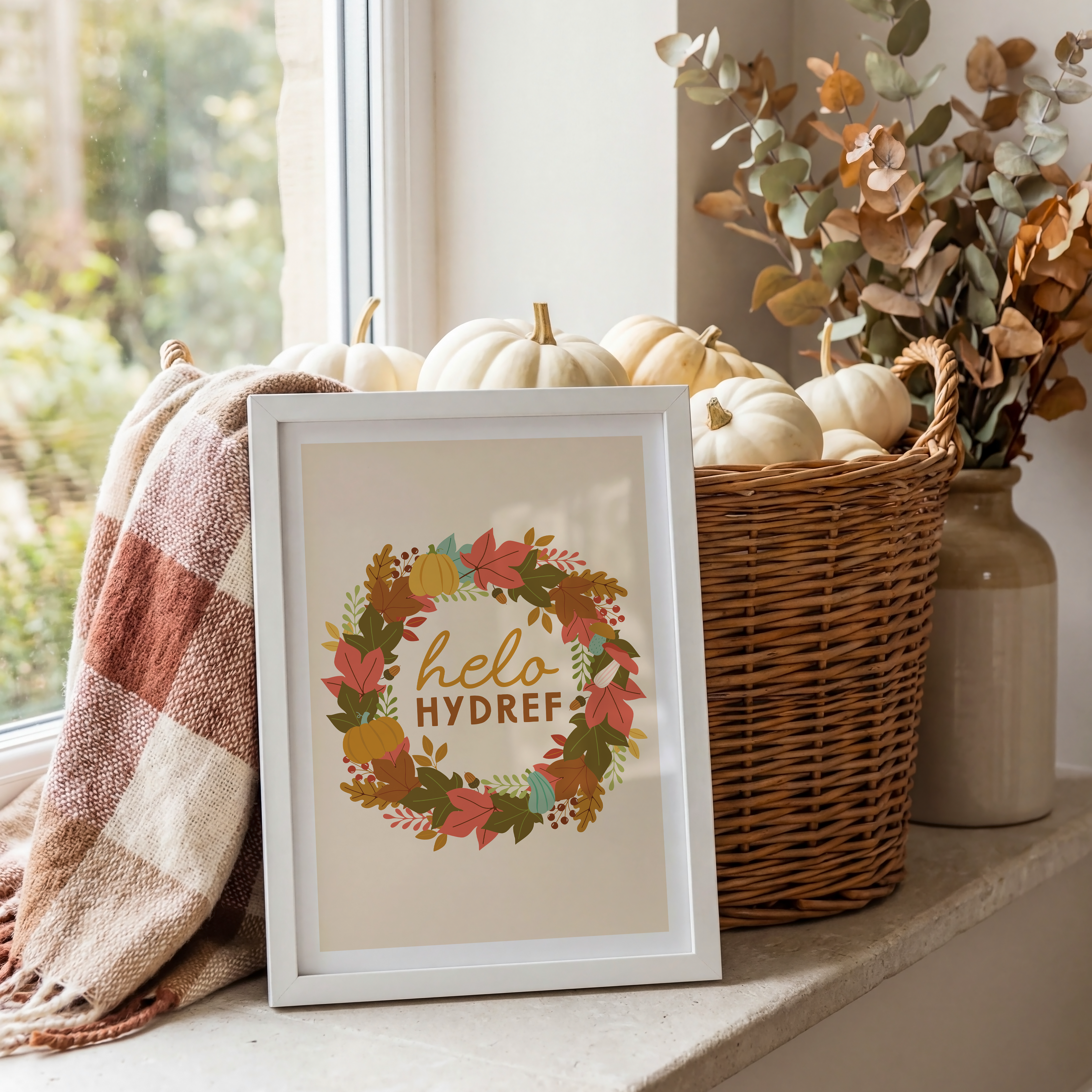 Hydref Wreath A4 Print