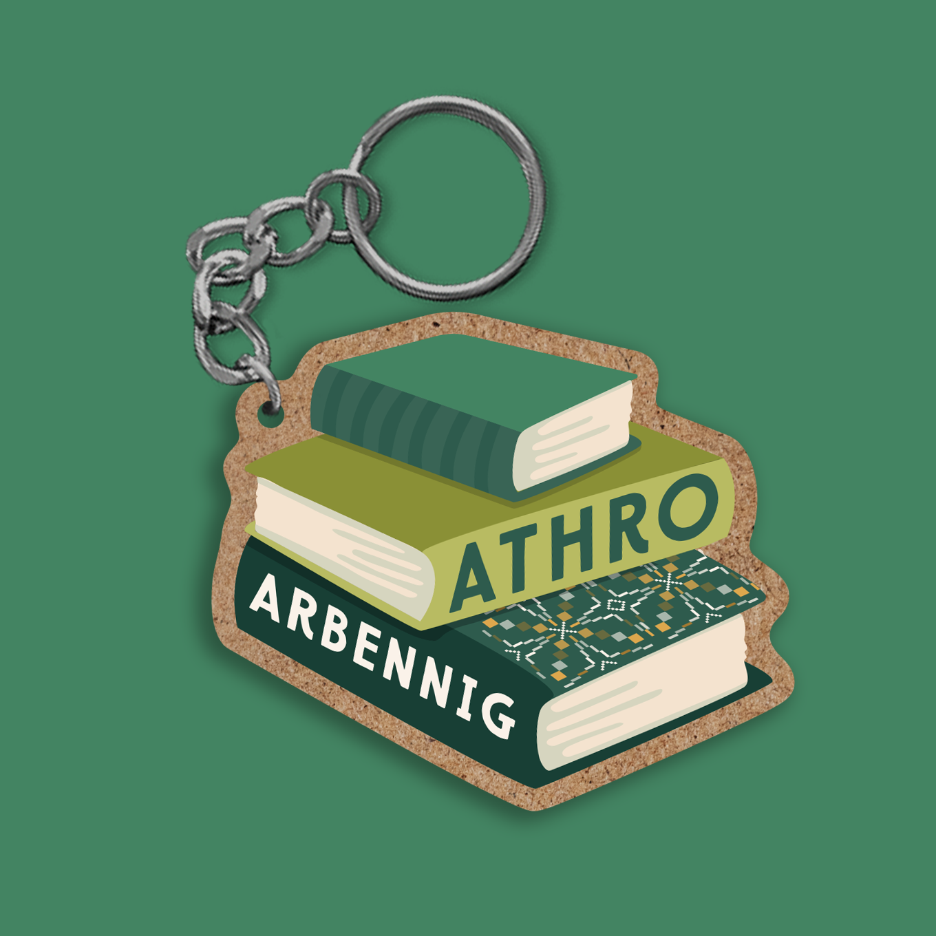 Athro book stack keyring