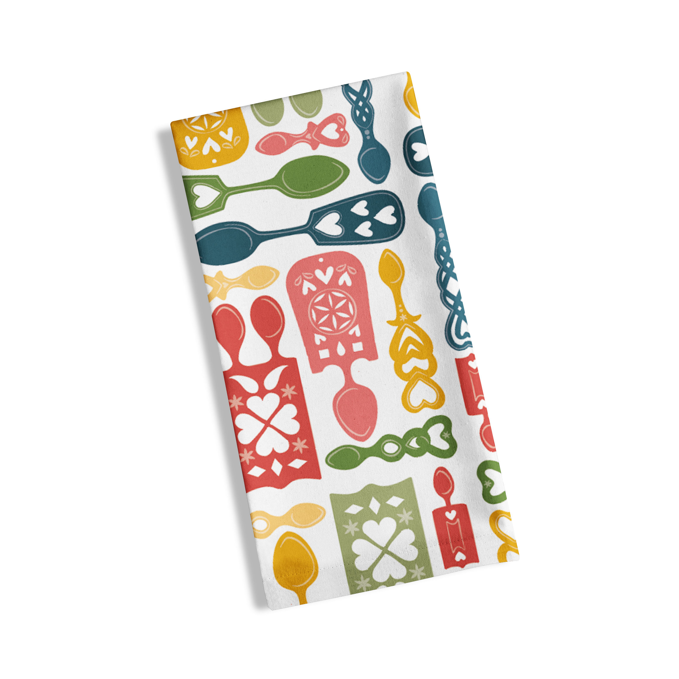 Welsh lovespoons Tea towel