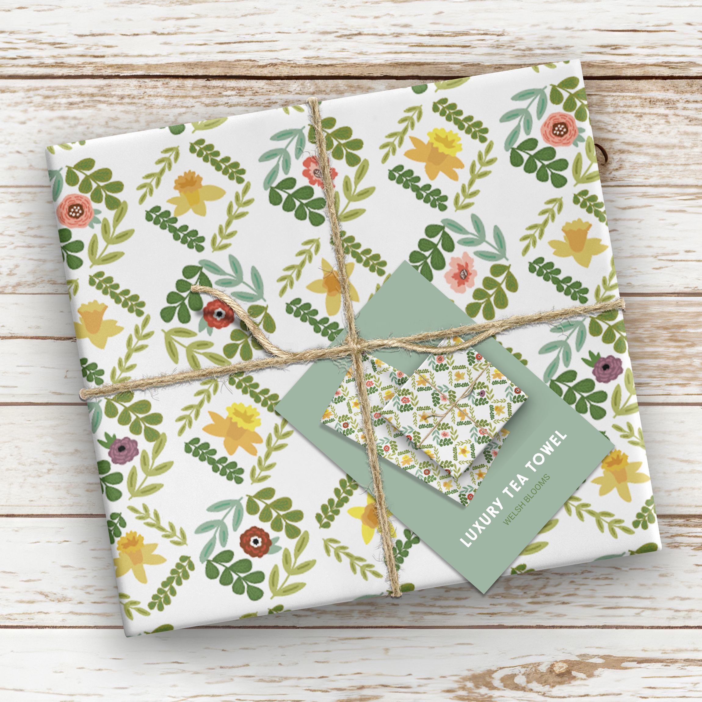 Welsh Blooms Tea Towel