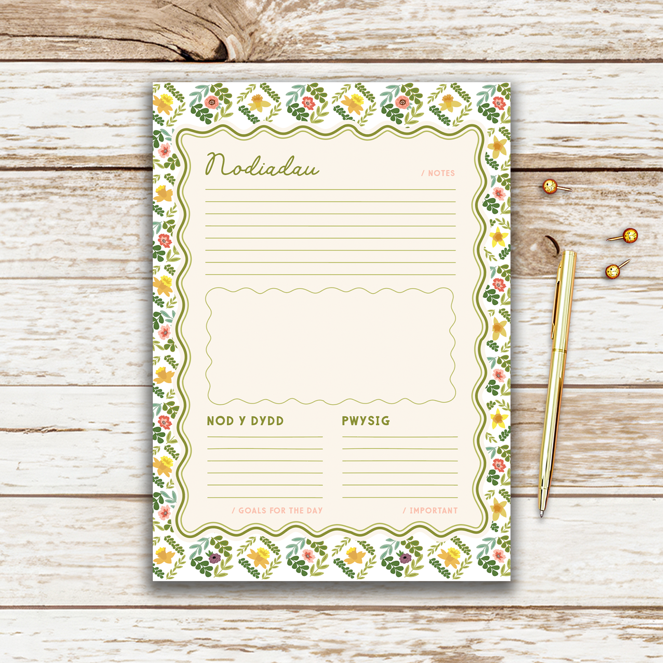Nodiadau Pob Dydd / Everyday Notepad / Welsh Blooms