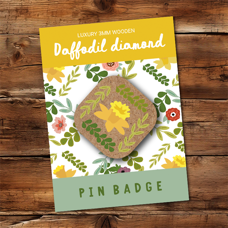 Daffodil Diamond Pin badge