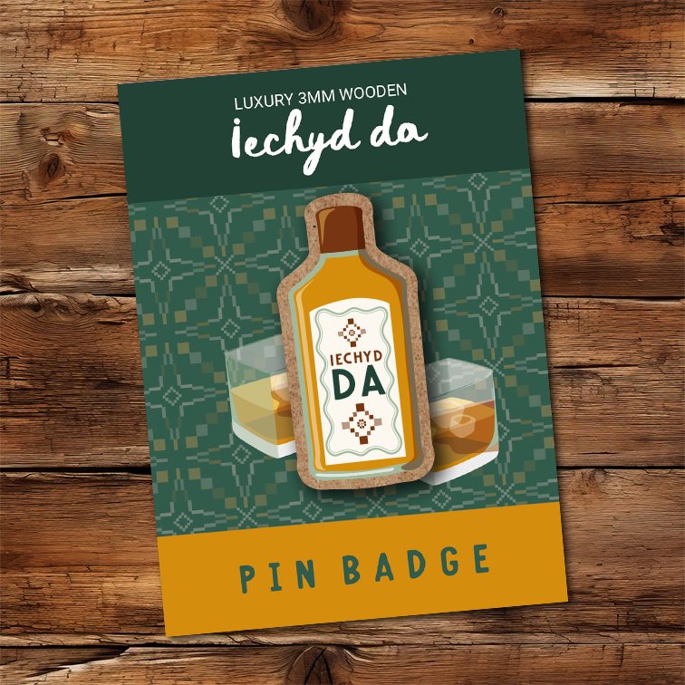 Iechyd Da Rocks Pin badge