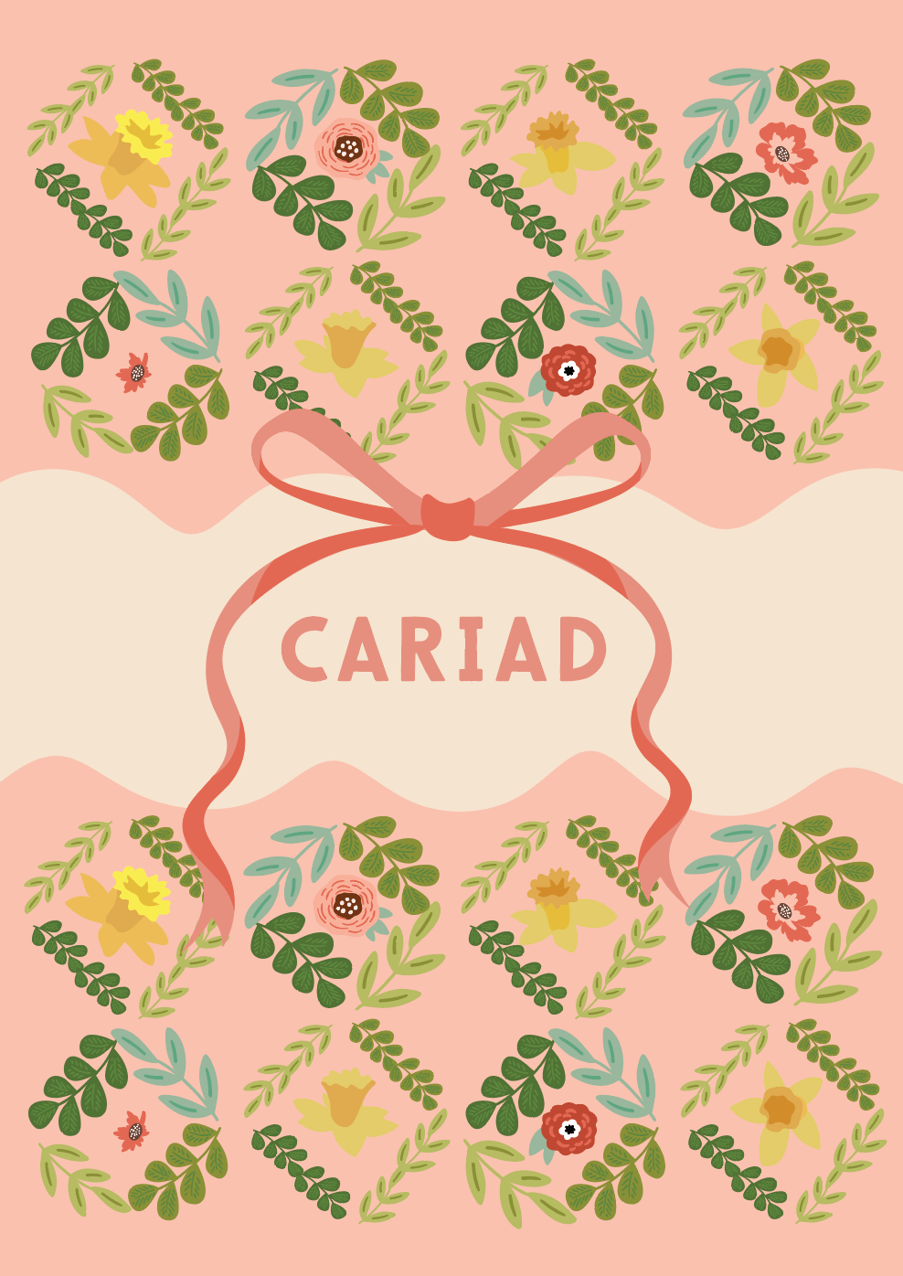 Cariad Blooms Wall Art A4 Print / FRAMED AND UNFRAMED