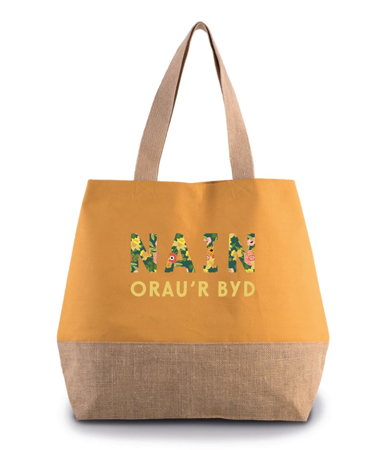 Nain Blodau Canvas & Jute Bag