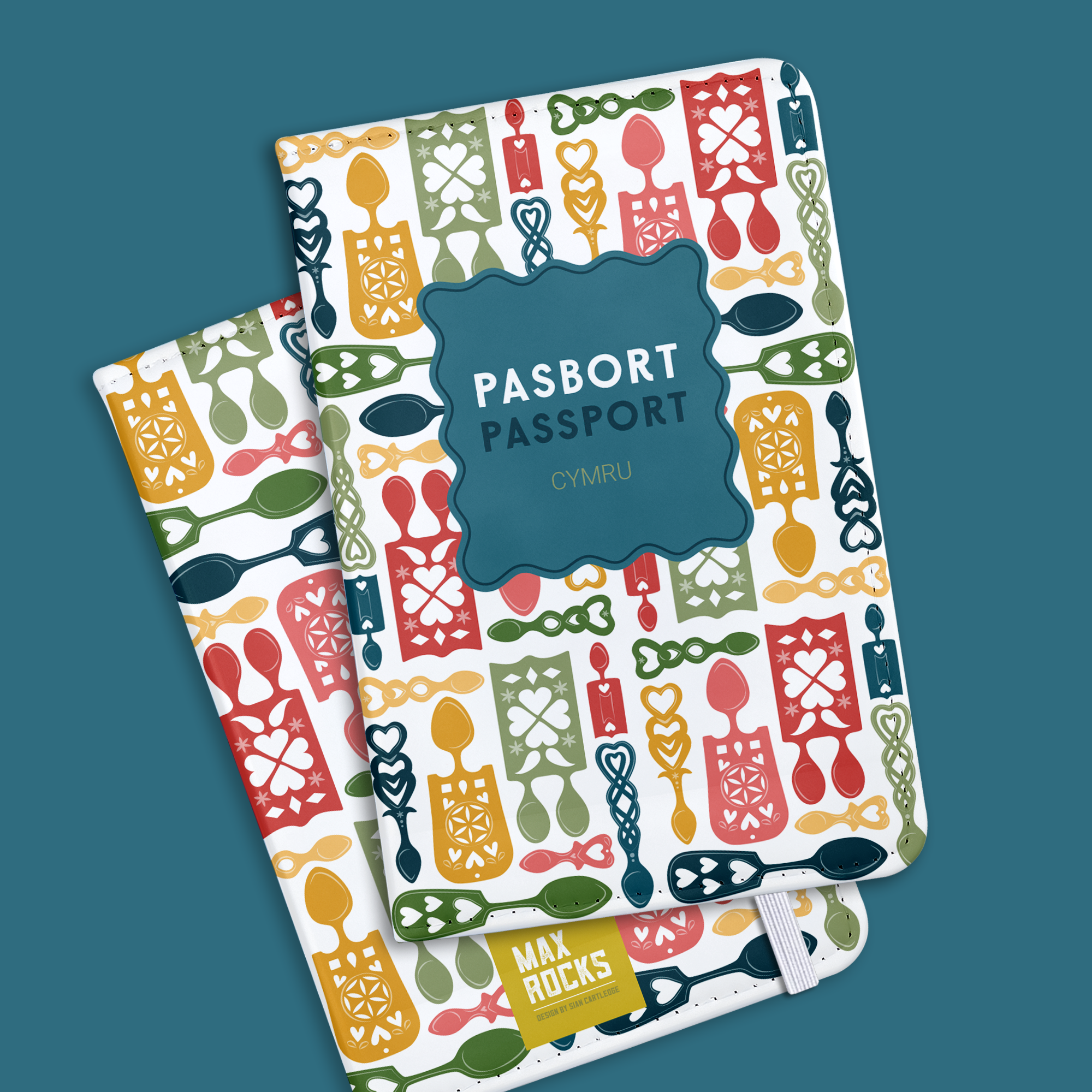 Welsh Lovespoons Passport / Pasbort Holder