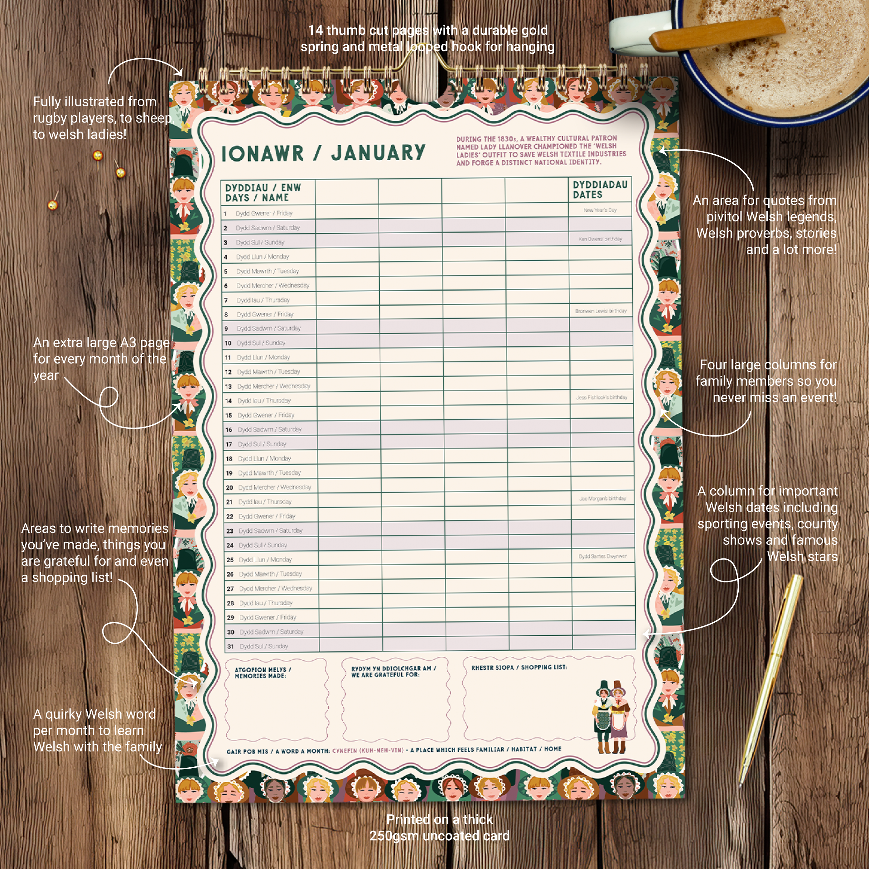 Calendr Wal y Teulu 2027 / 2027 Family Wall Calendar