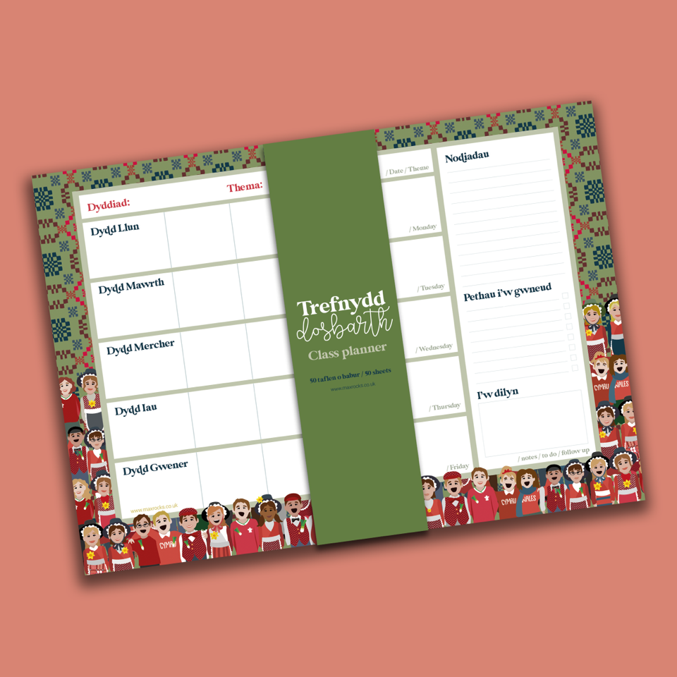 Trefnydd Dosbarth / Class Planner Notepad