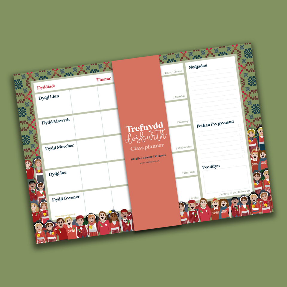Trefnydd Dosbarth / Class Planner Notepad