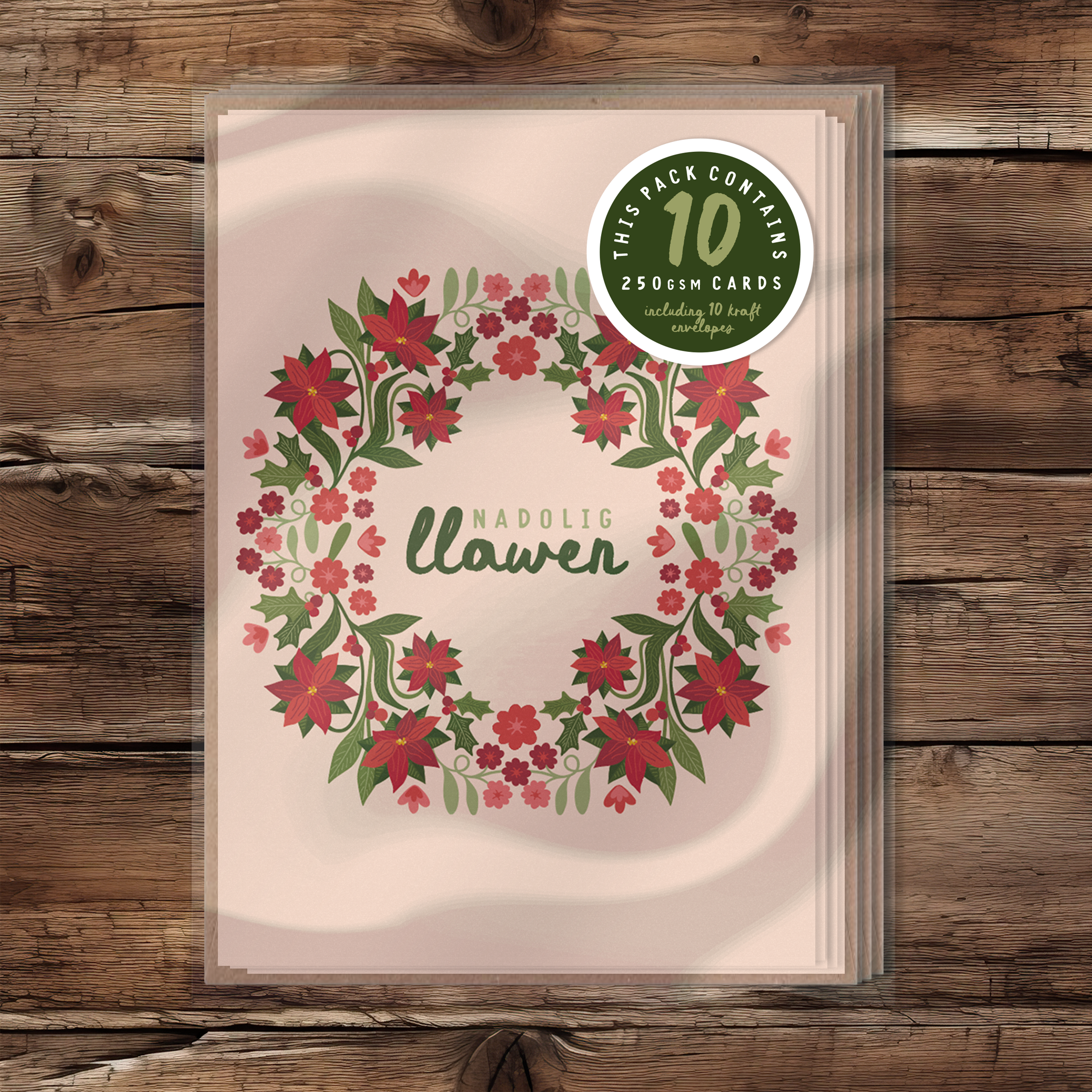 Berry wreath A7 Card Pack