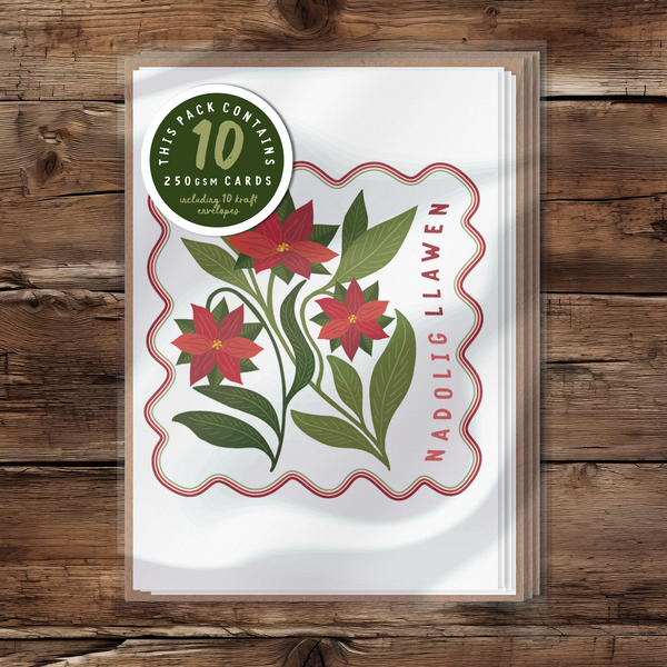 Poinsettia trio A7 Card Pack