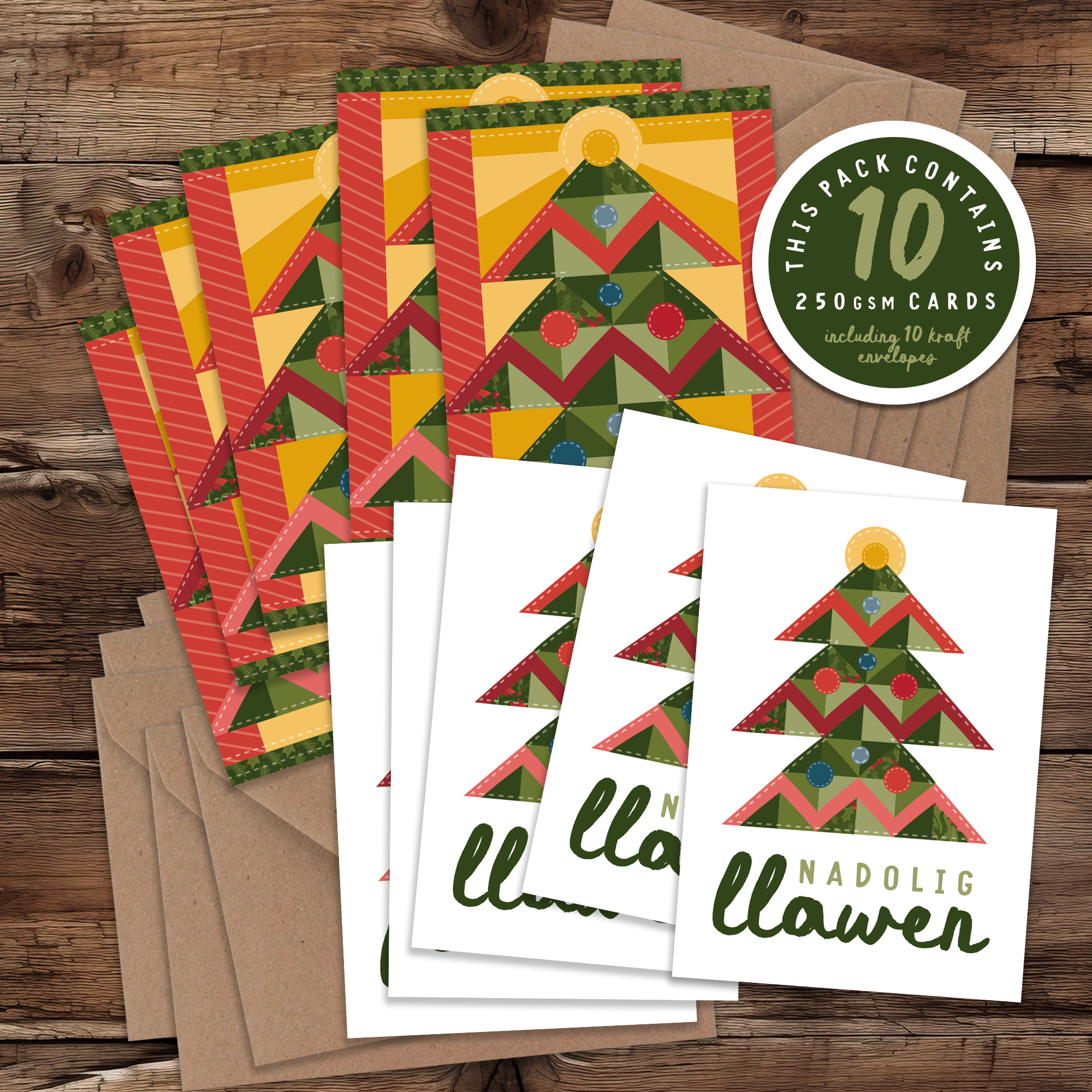 Christmas quilt A7 Card Pack