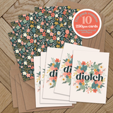 Diolch posie A7 card Pack