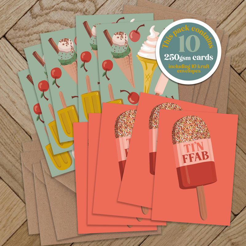 Ffab & Ice cream A7 card Pack