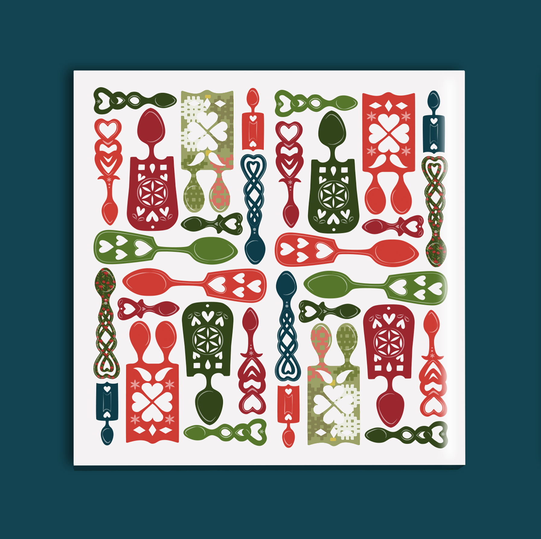 Christmas Lovespoons coaster