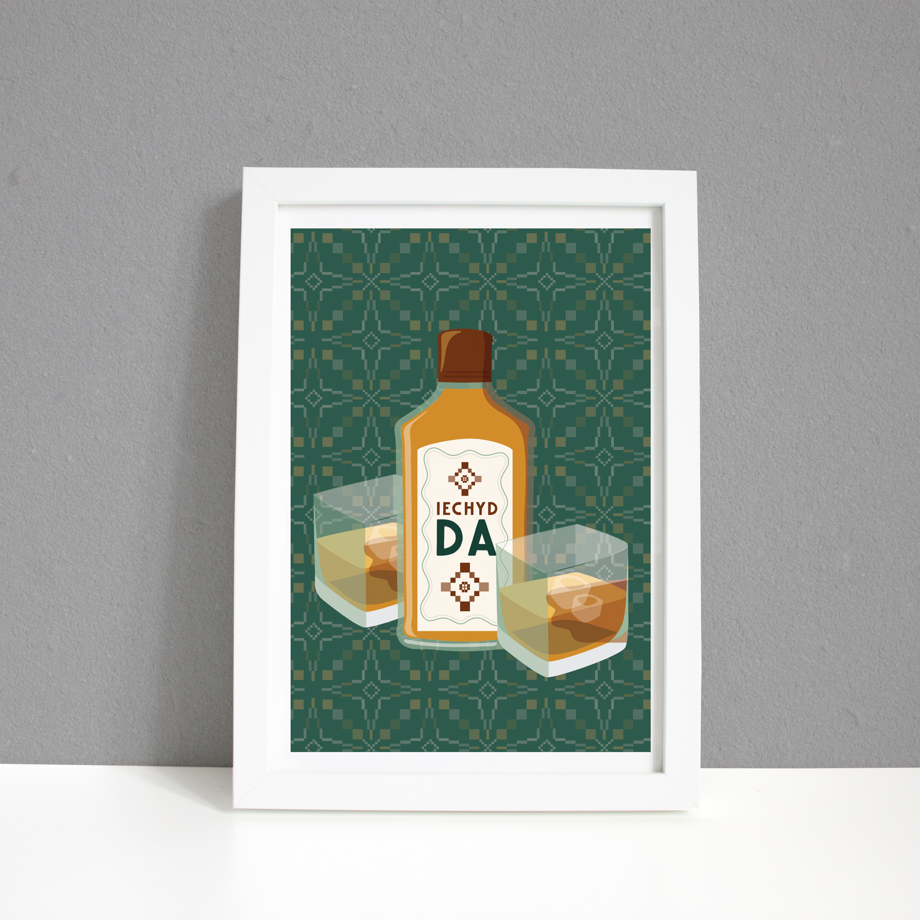 Cheers on the rocks Wall Art A4 Print / FRAMED AND UNFRAMED