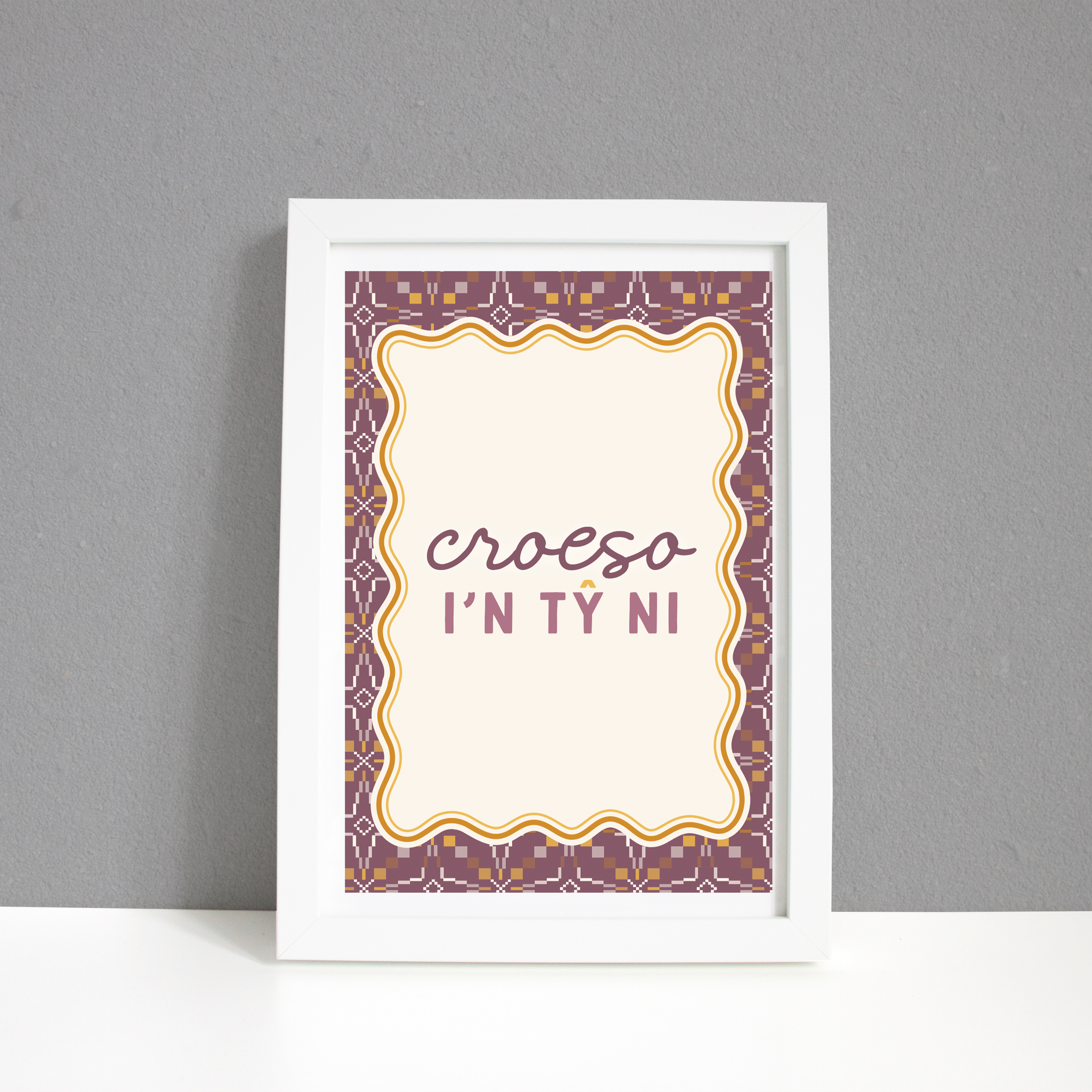 Croeso Carthen Cymru Wall Art A4 Print / FRAMED AND UNFRAMED