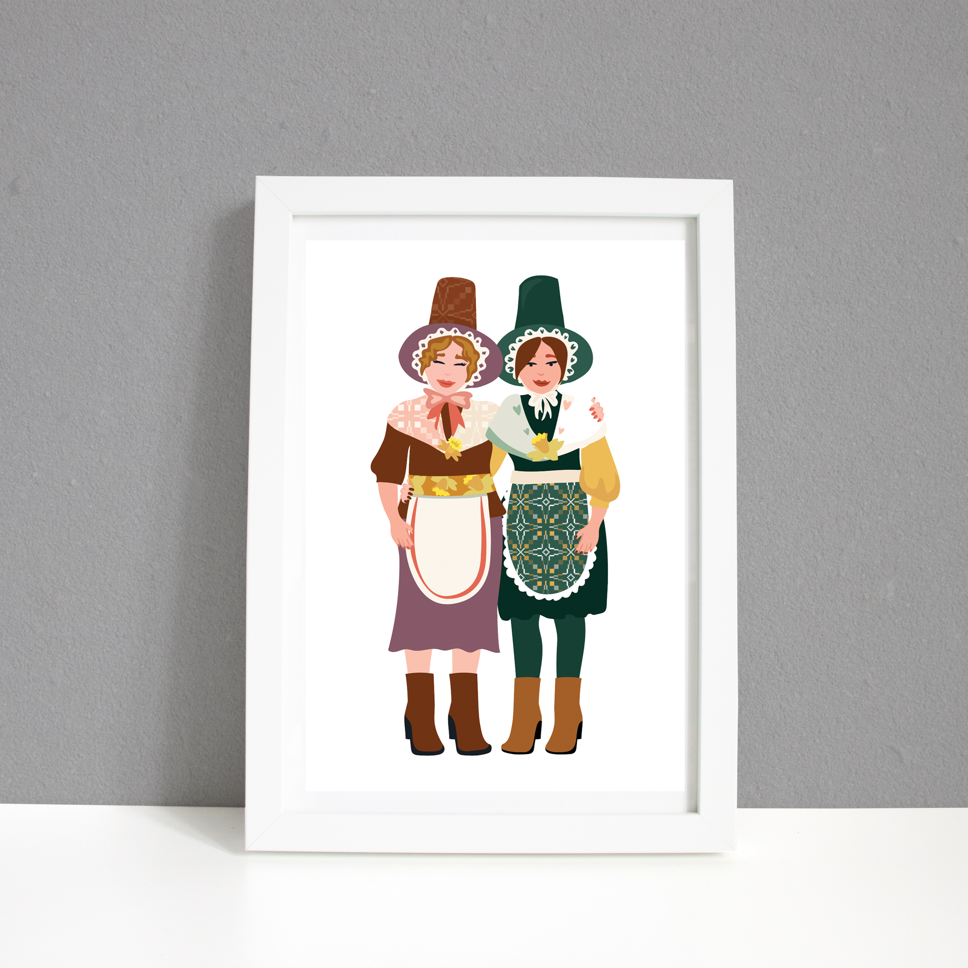Cymru queens duo Wall Art A4 Print / FRAMED AND UNFRAMED