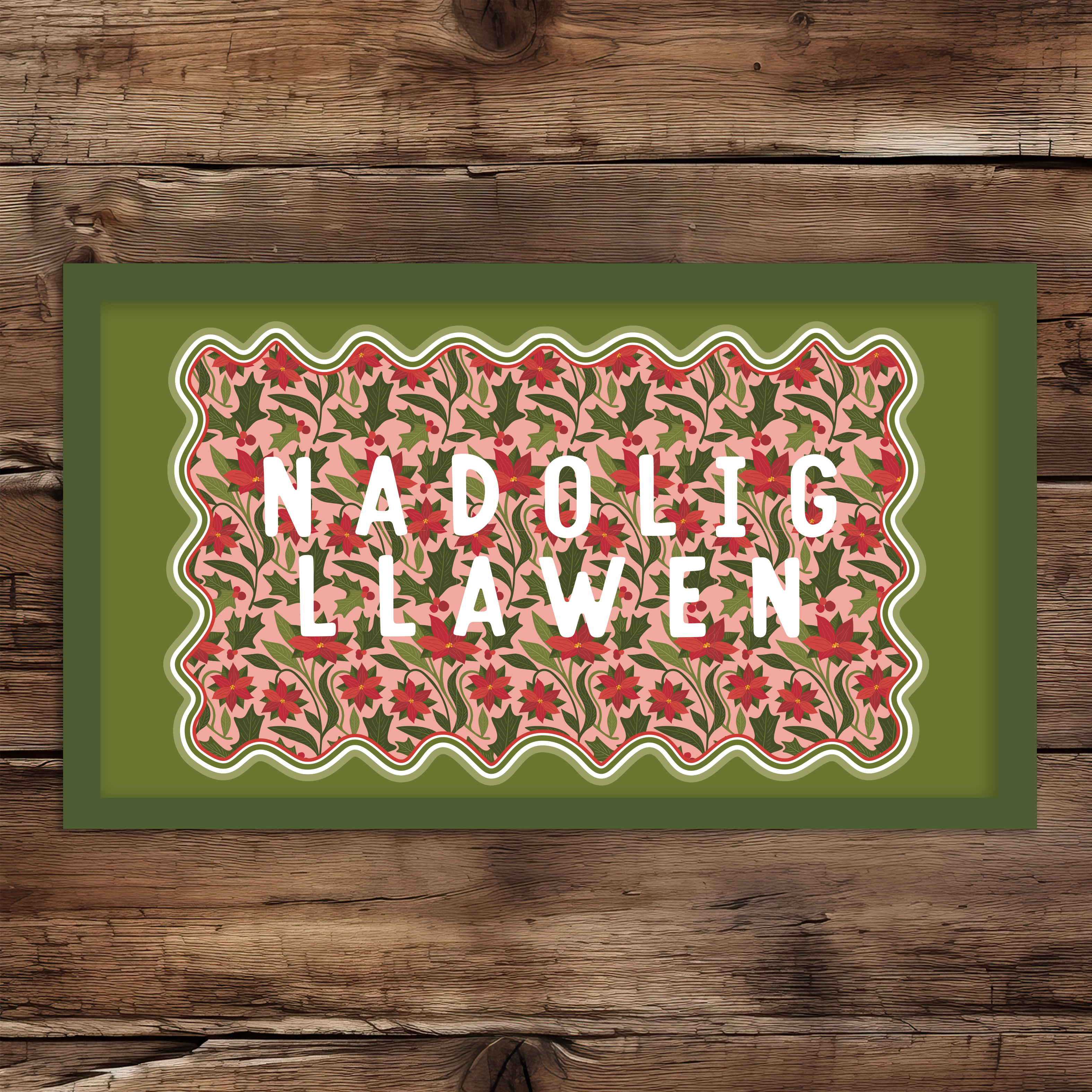 Christmas Green & Pink Noodle doormat