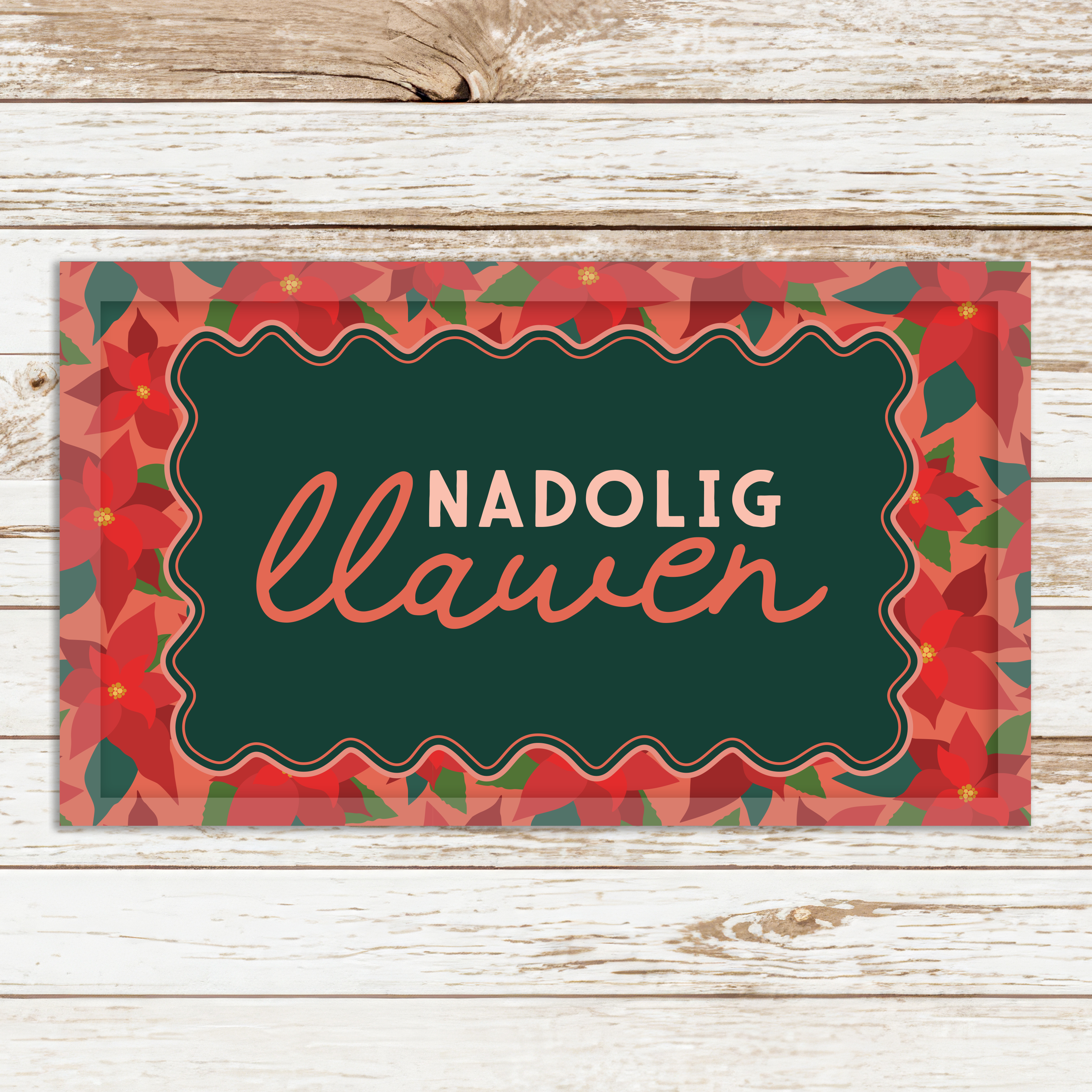 Poinsettia blossom doormat