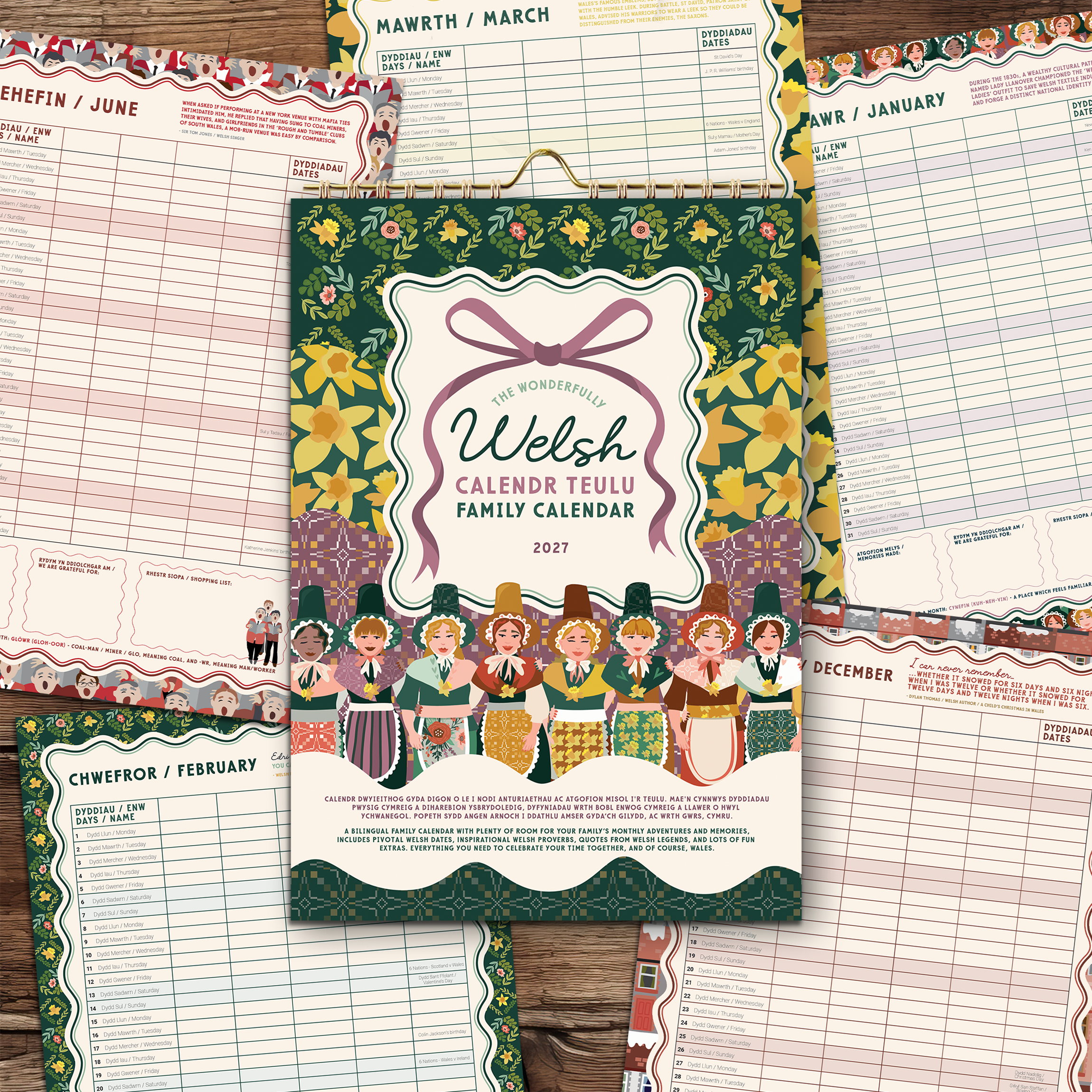 Calendr Wal y Teulu 2027 / 2027 Family Wall Calendar