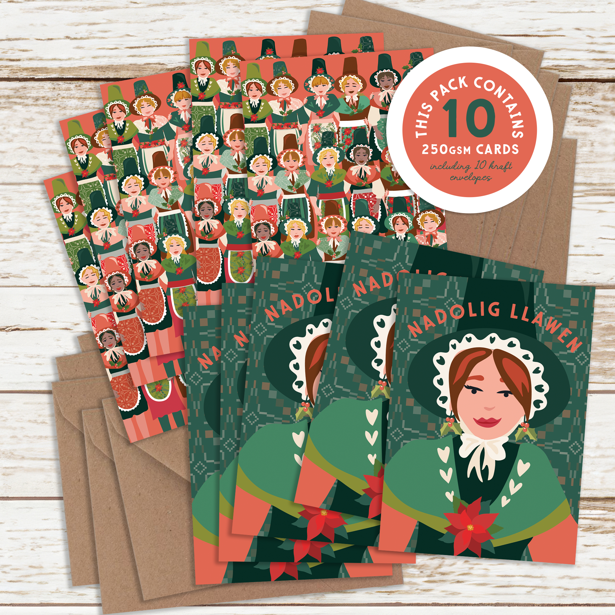 Nadolig Queens A7 card pack