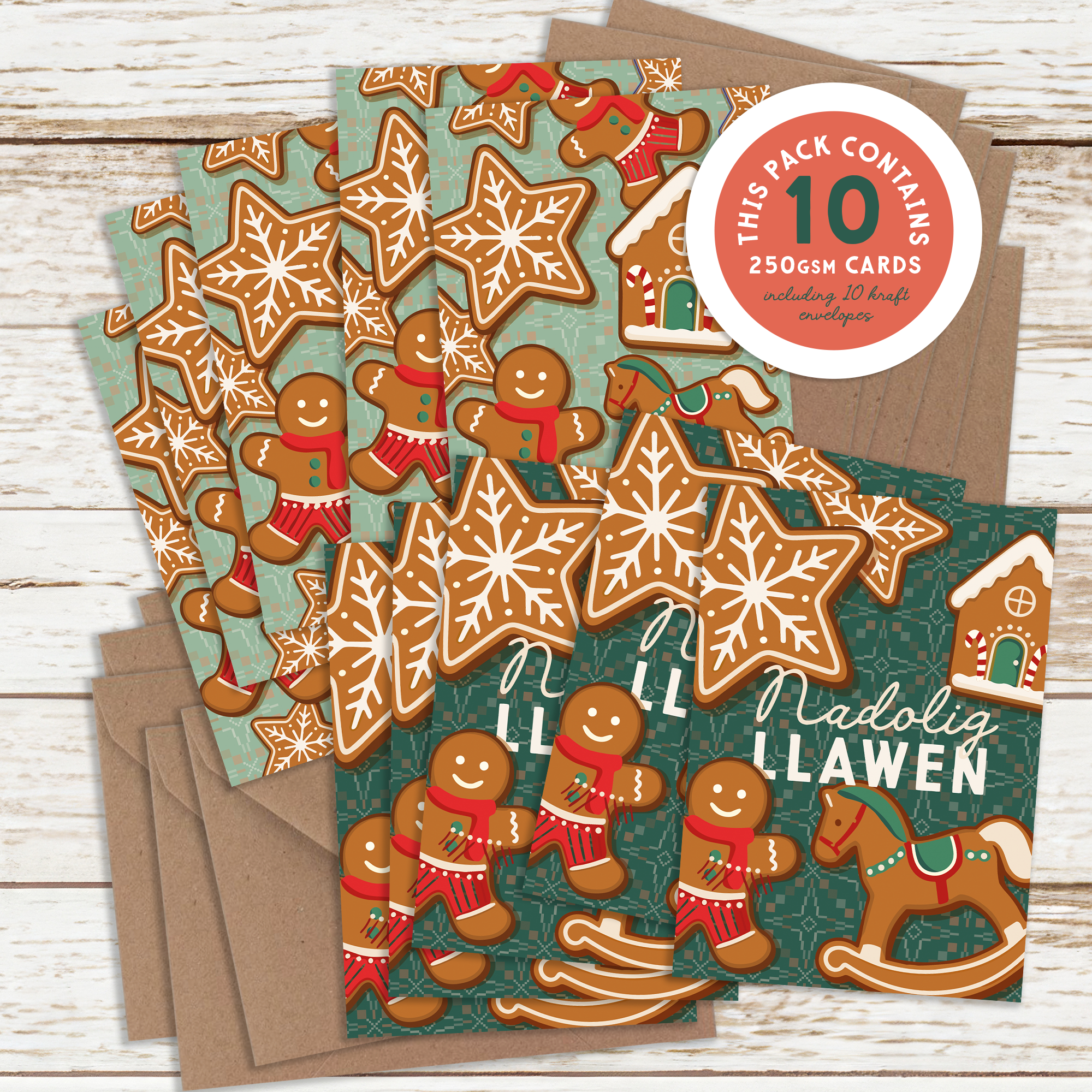 Gingerbread biscuits A7 card pack