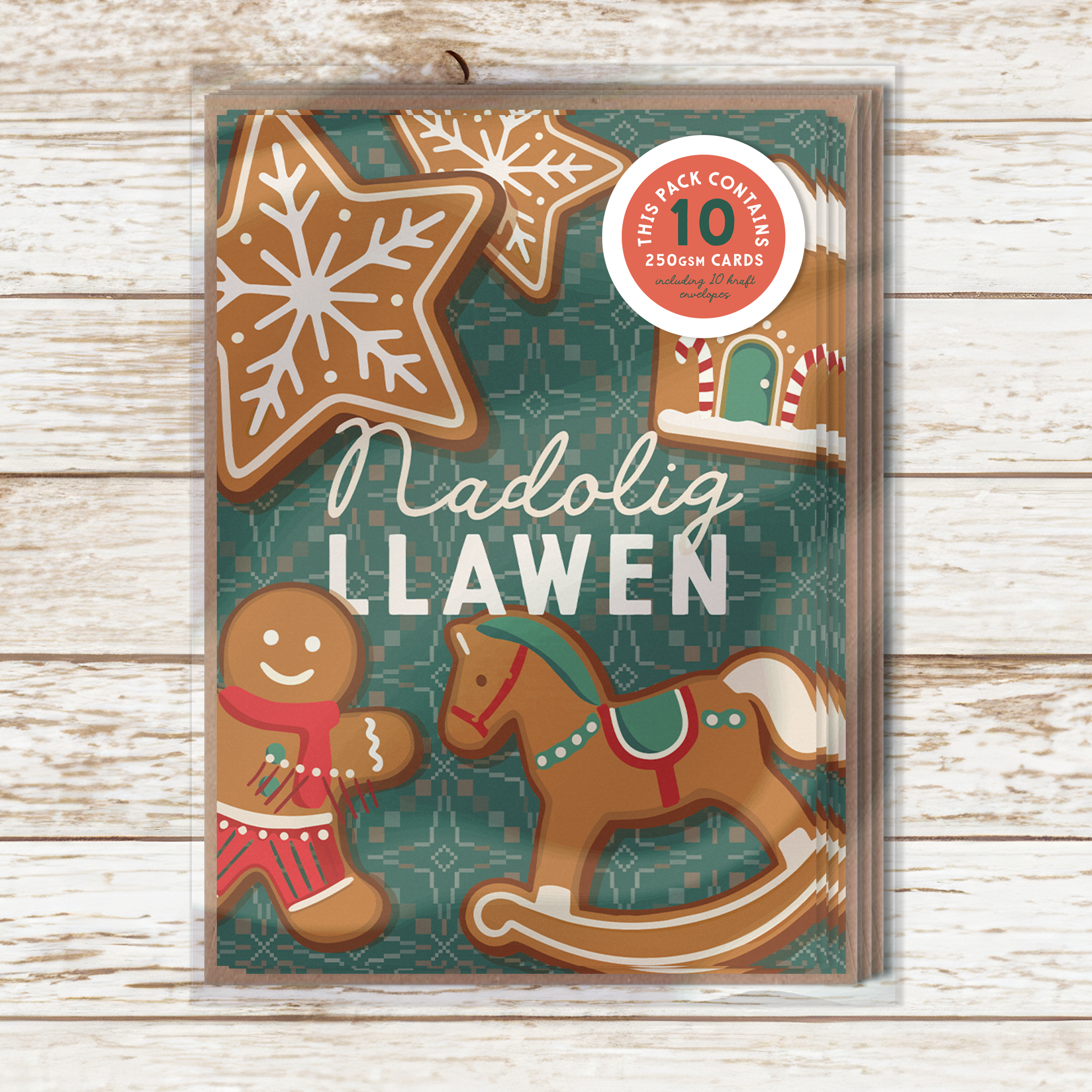 Gingerbread biscuits A7 card pack