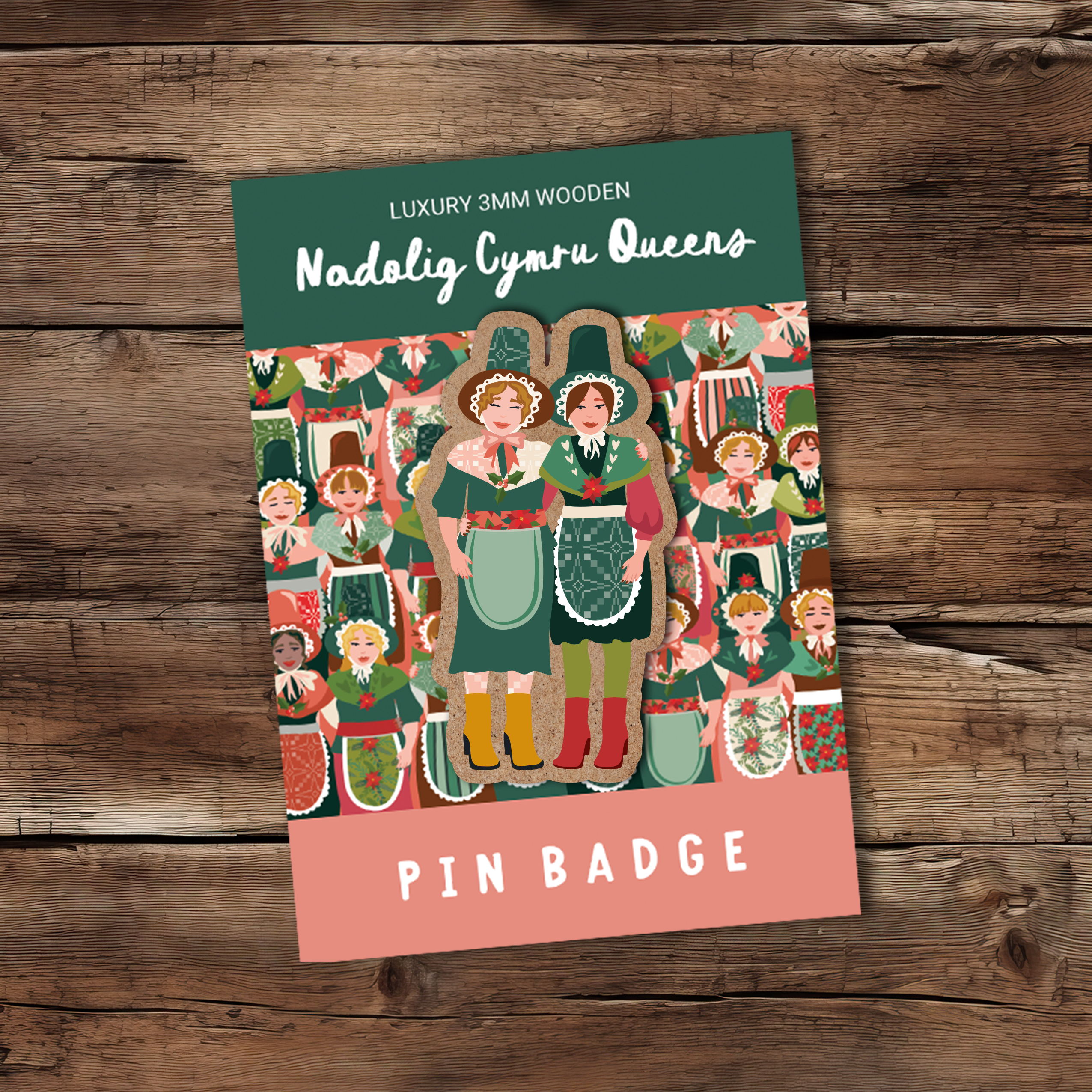 Nadolig cymru queens pin badge