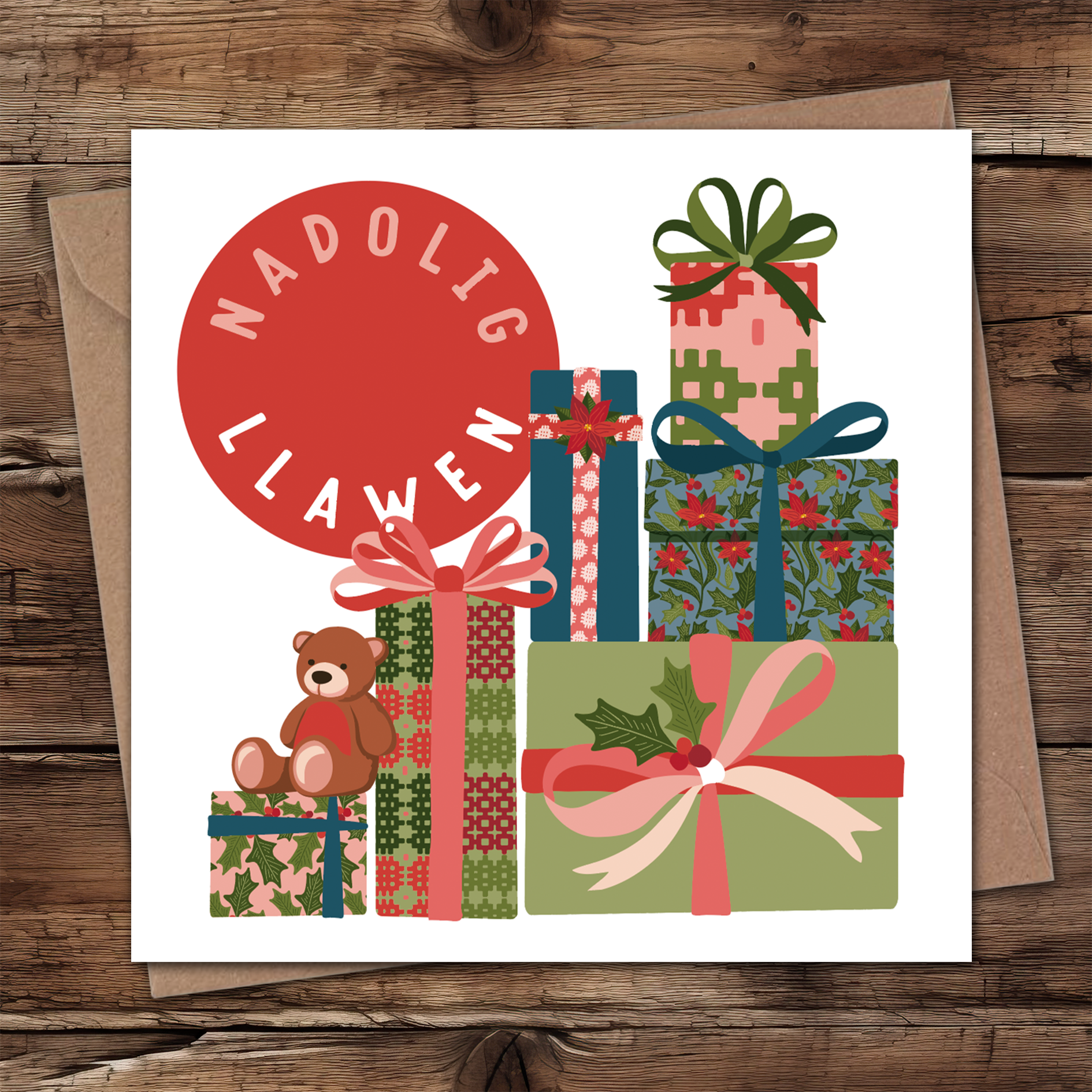 All the gifts Welsh Christmas card