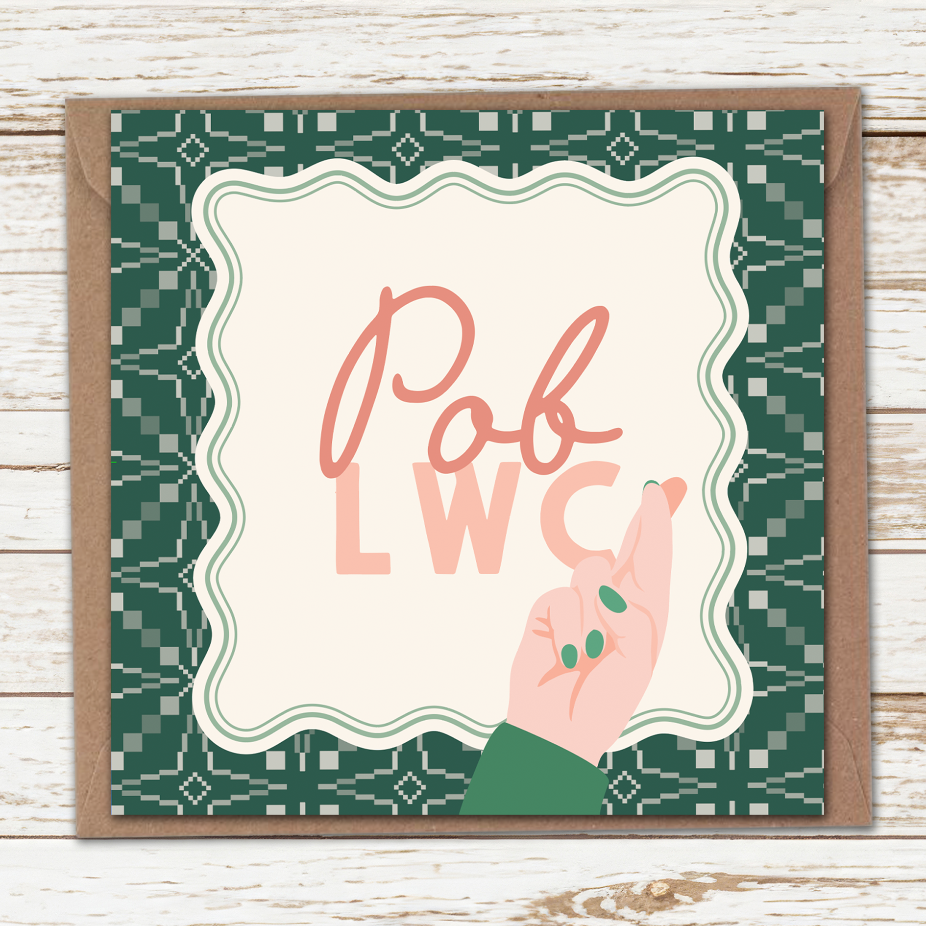 Crossed fingers card