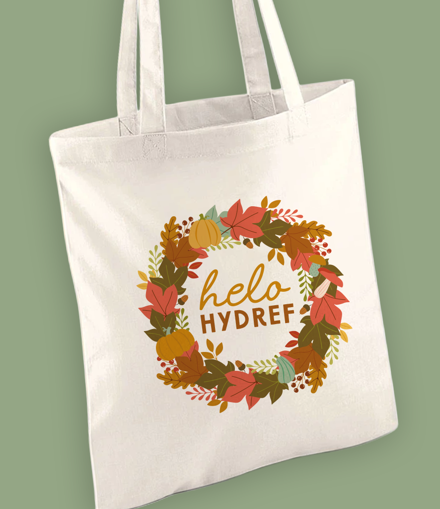 Hydref Wreath Natural Tote Bag