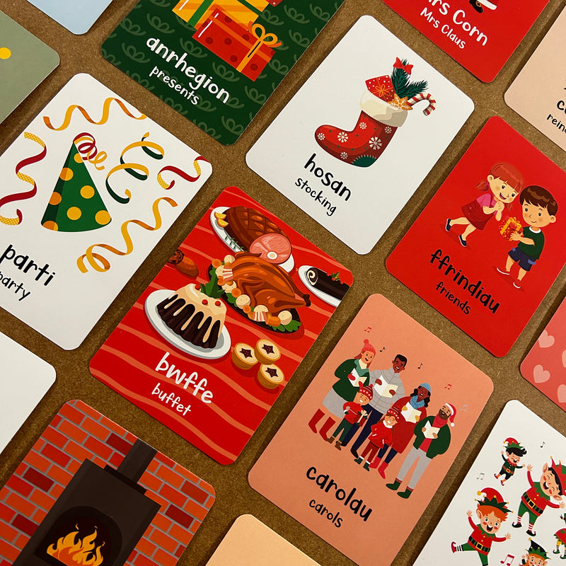 Cardiau Fflach 50 Gair Nadoligaidd / 50 Christmas Words Flash Cards