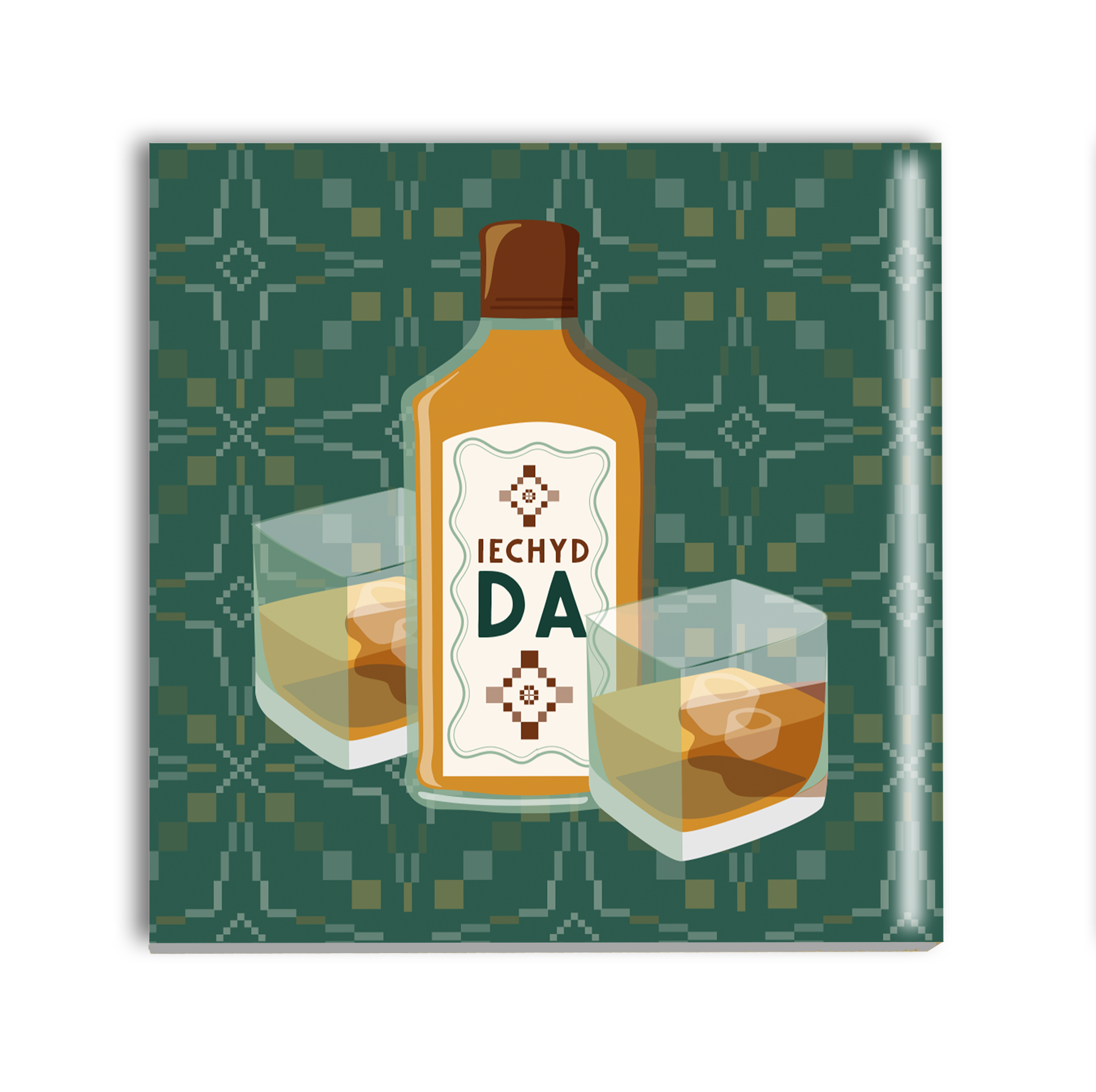 Cheers pink on the rocks coaster