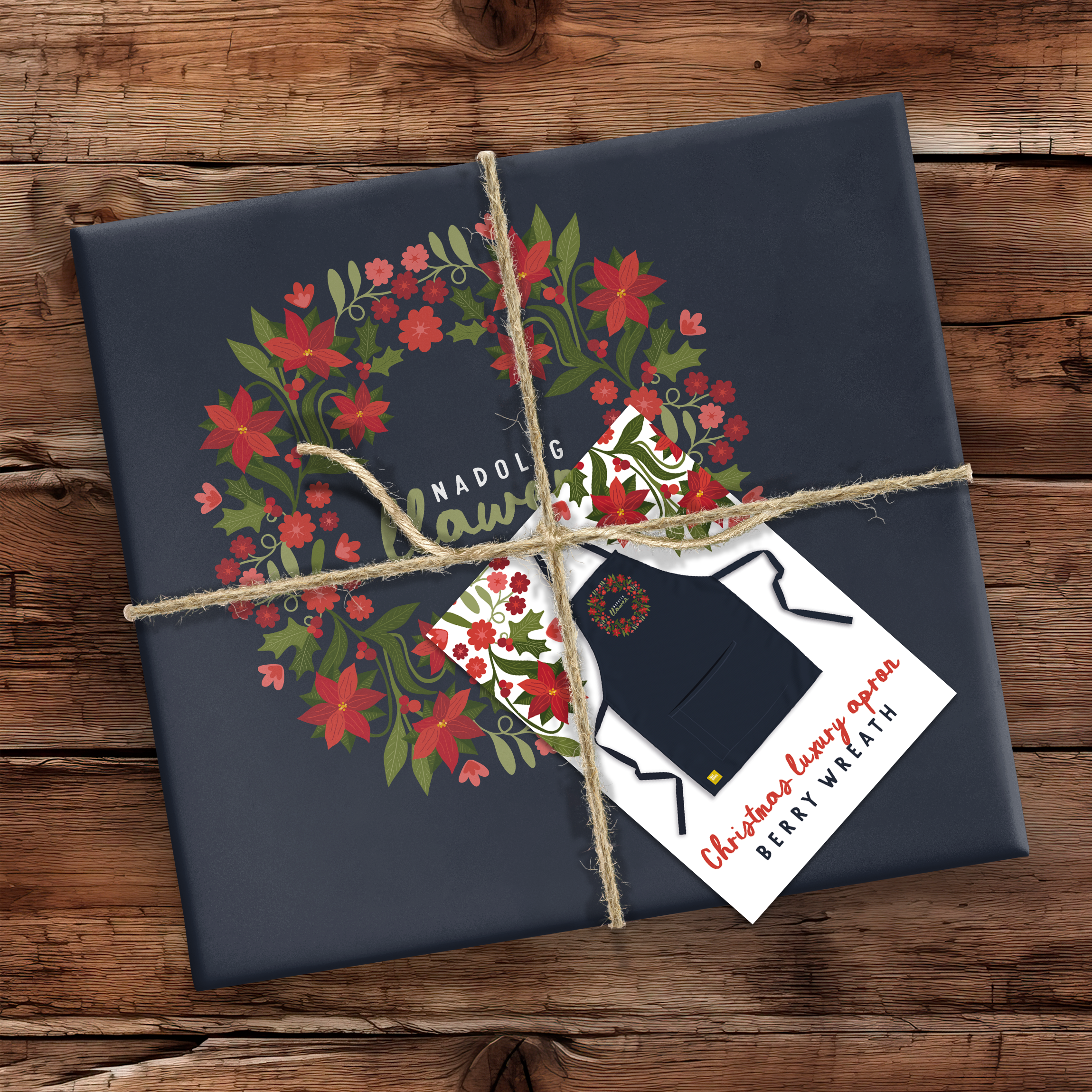 Christmas wreath Apron