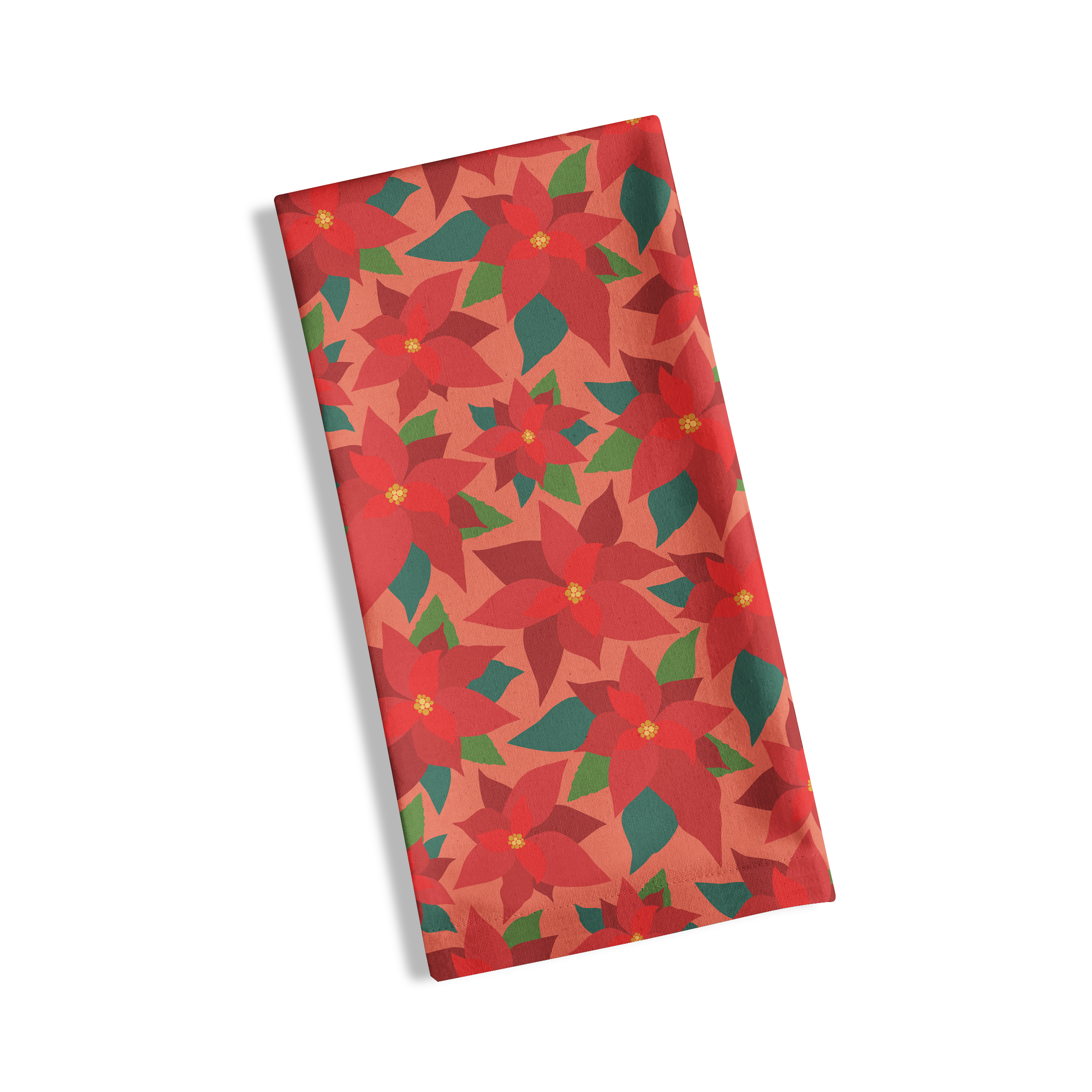 Poinsettia blossom tea towel