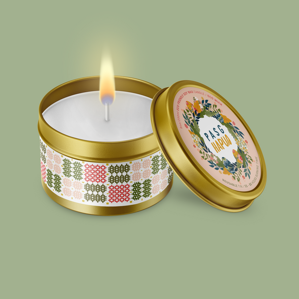 Pasg/Easter Wreath Carthen Candle