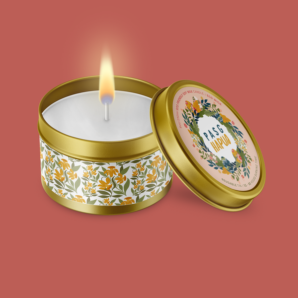 Pasg/Easter Wreath Daffodil Candle