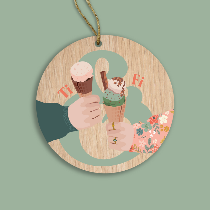 Ti & Fi Ice creams Wooden Decoration