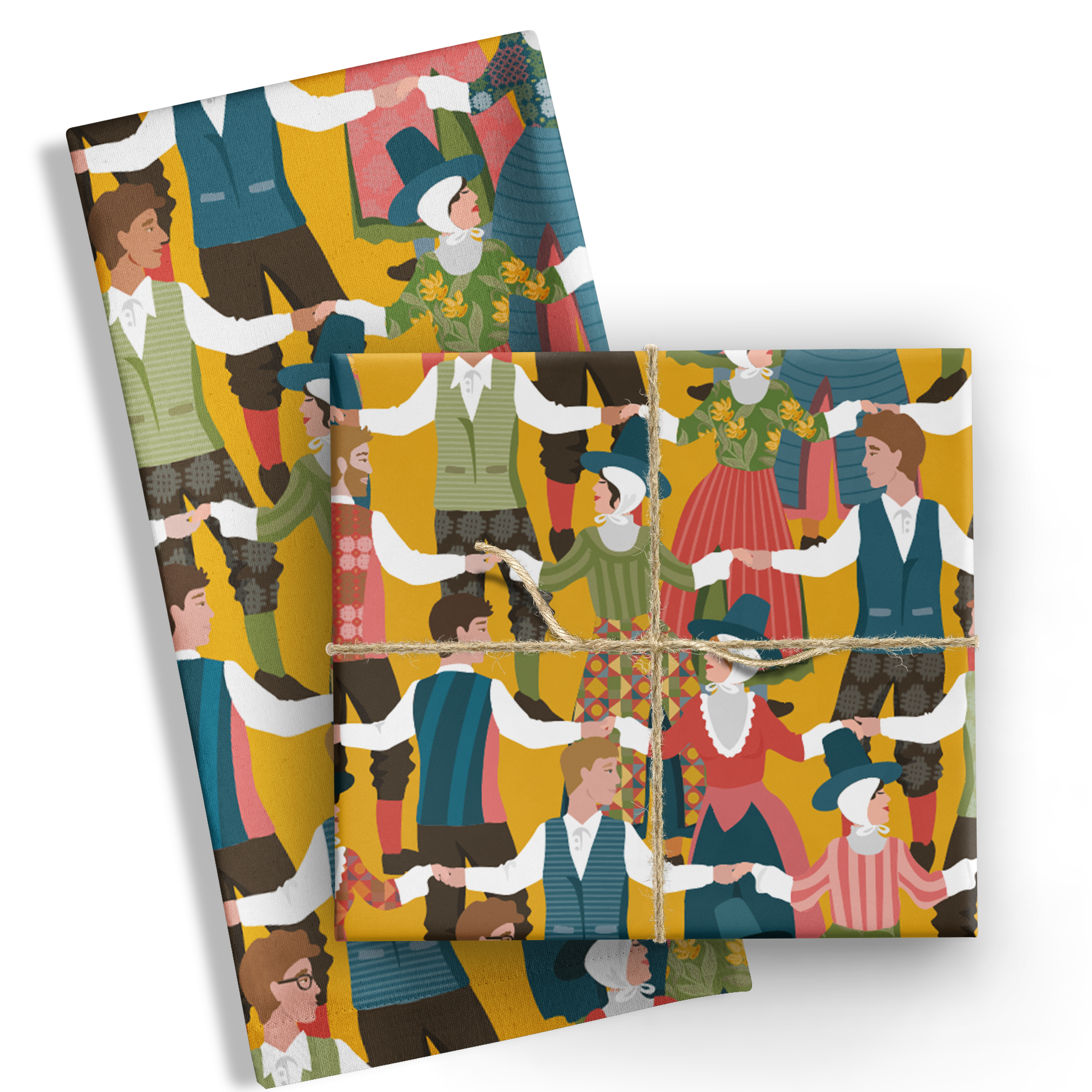 Dawnsio Gwerin Tea towel