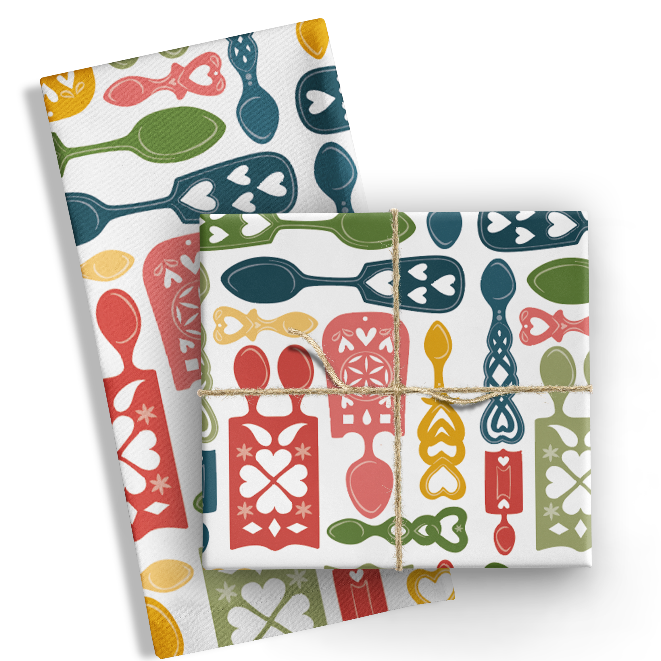 Welsh lovespoons Tea towel