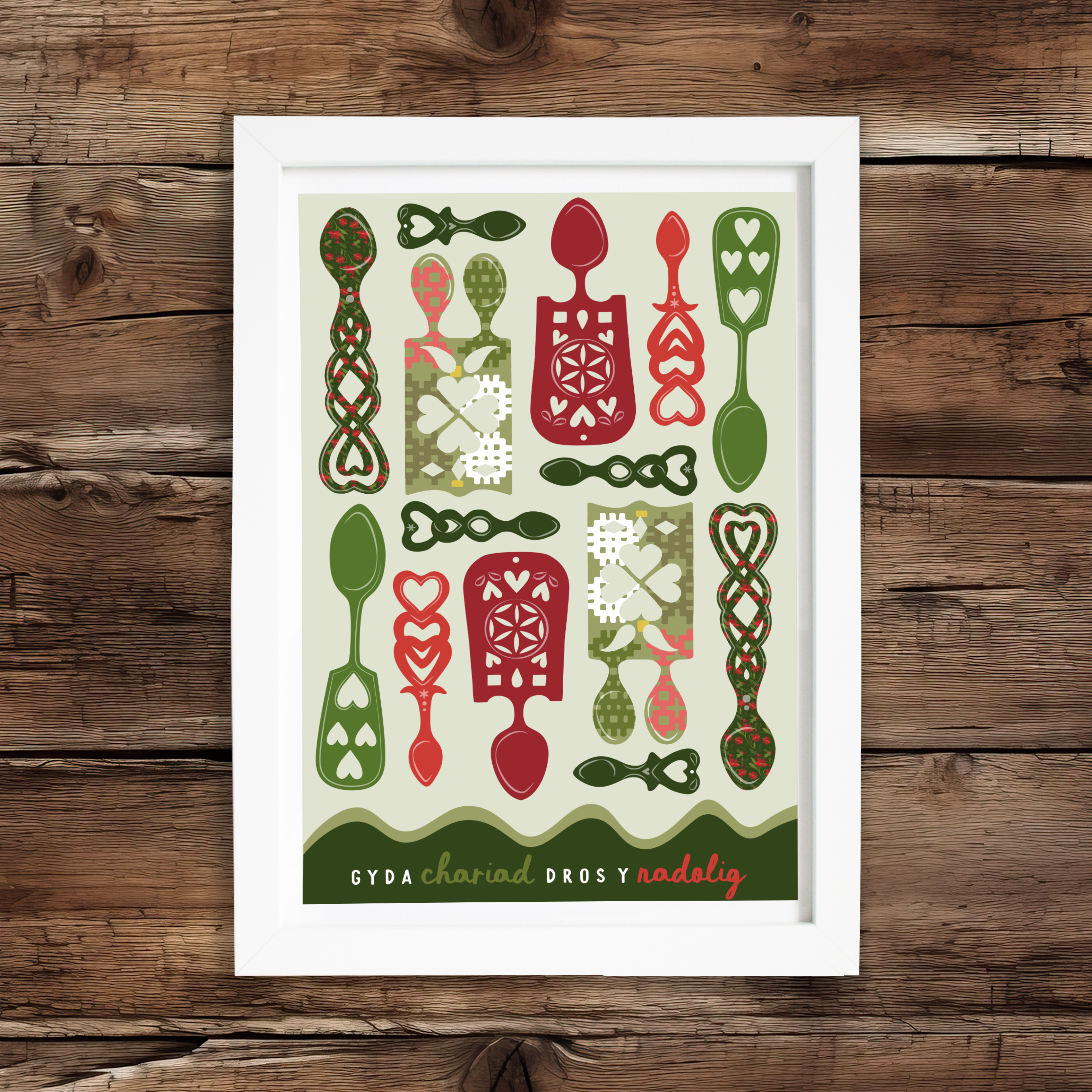 Christmas lovespoons Print